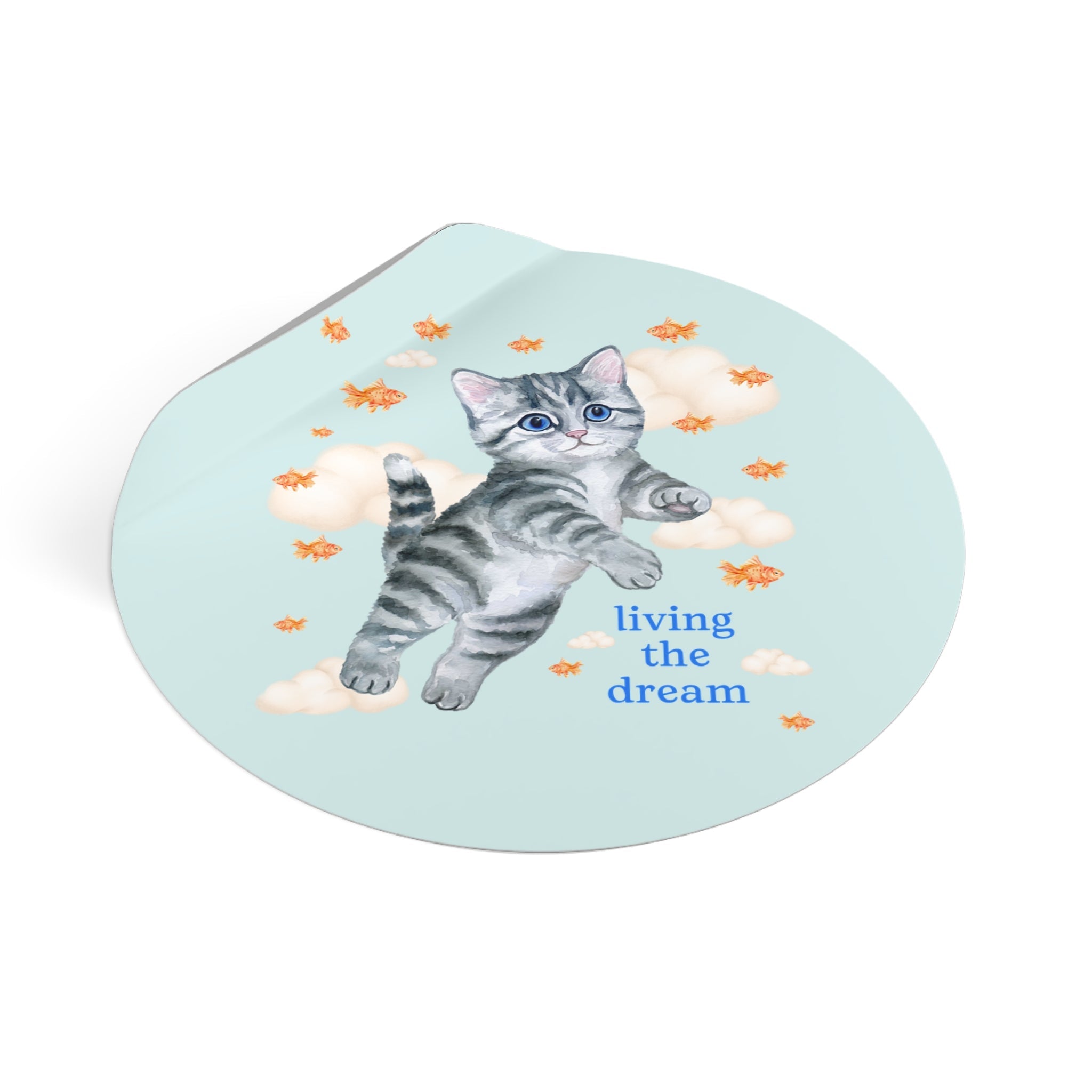 Living the Dream Cat Sticker - Opal and June