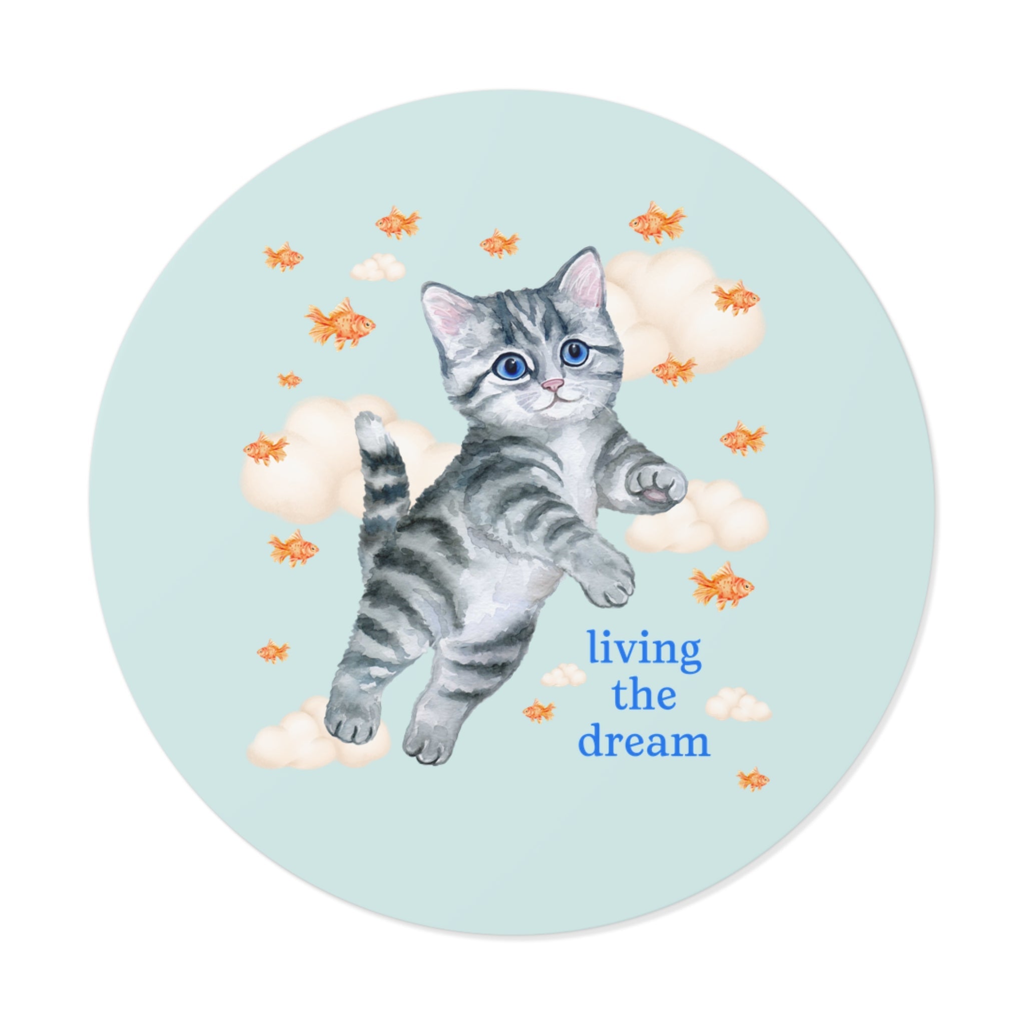 Living the Dream Cat Sticker - Opal and June
