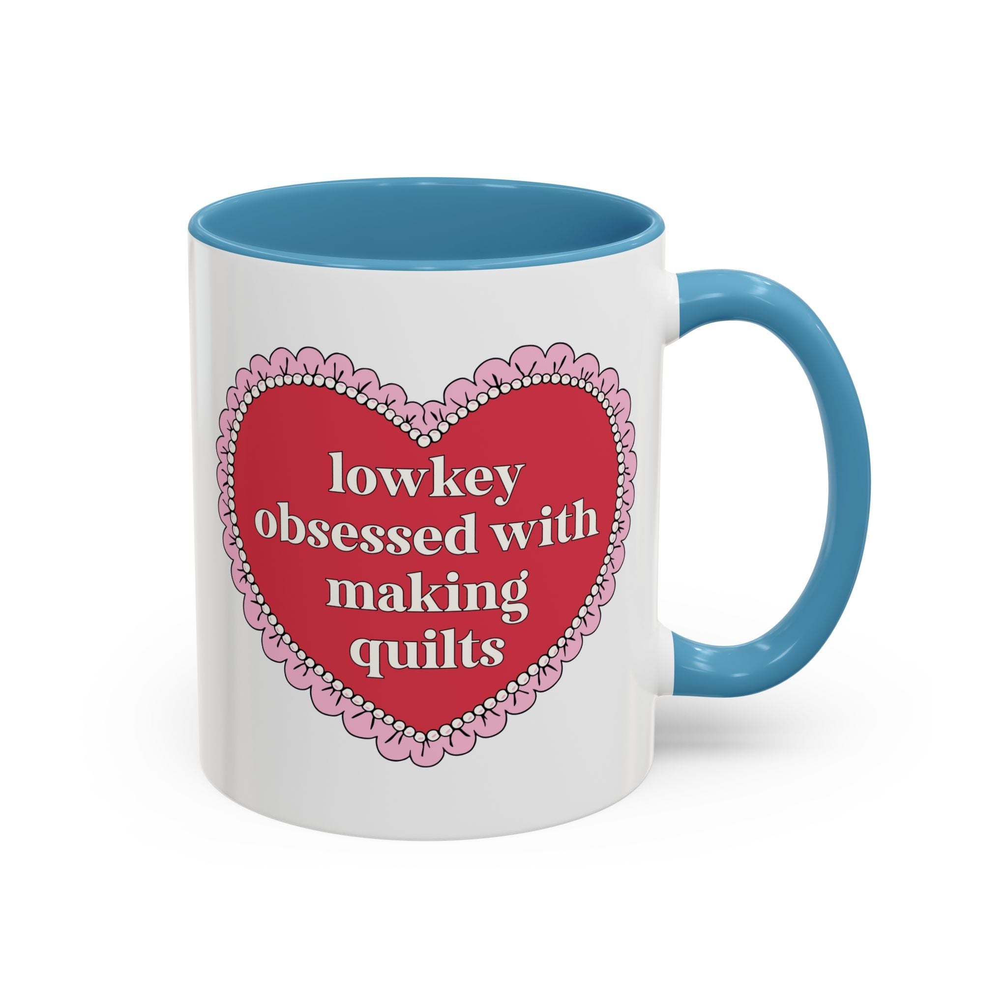 Lowkey Obsessed with Making Quilts Coffee Mug: Cute Quilting Gift for Coffee Lover, Gift for Mom or Sister Who Loves Quilting - Opal and June