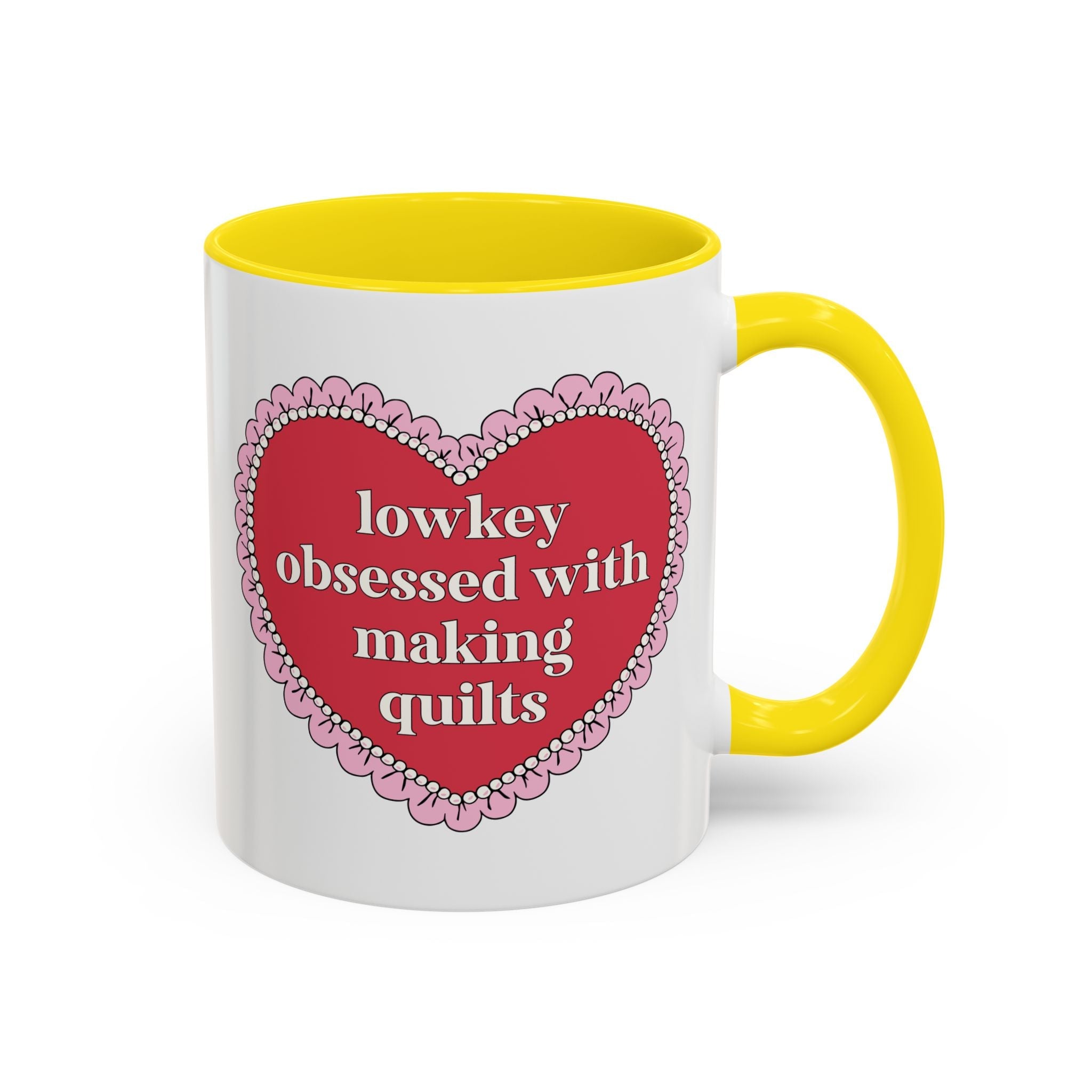 Lowkey Obsessed with Making Quilts Coffee Mug: Cute Quilting Gift for Coffee Lover, Gift for Mom or Sister Who Loves Quilting - Opal and June