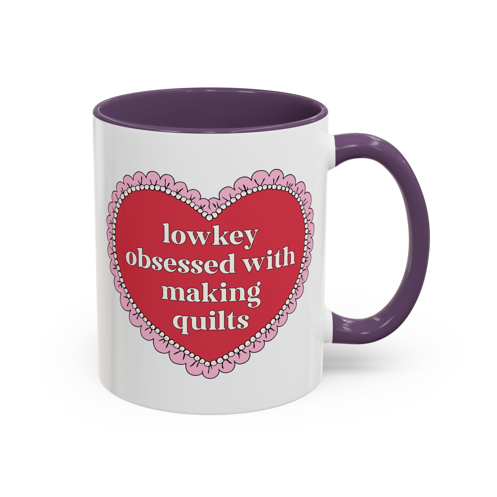 Lowkey Obsessed with Making Quilts Coffee Mug: Cute Quilting Gift for Coffee Lover, Gift for Mom or Sister Who Loves Quilting - Opal and June
