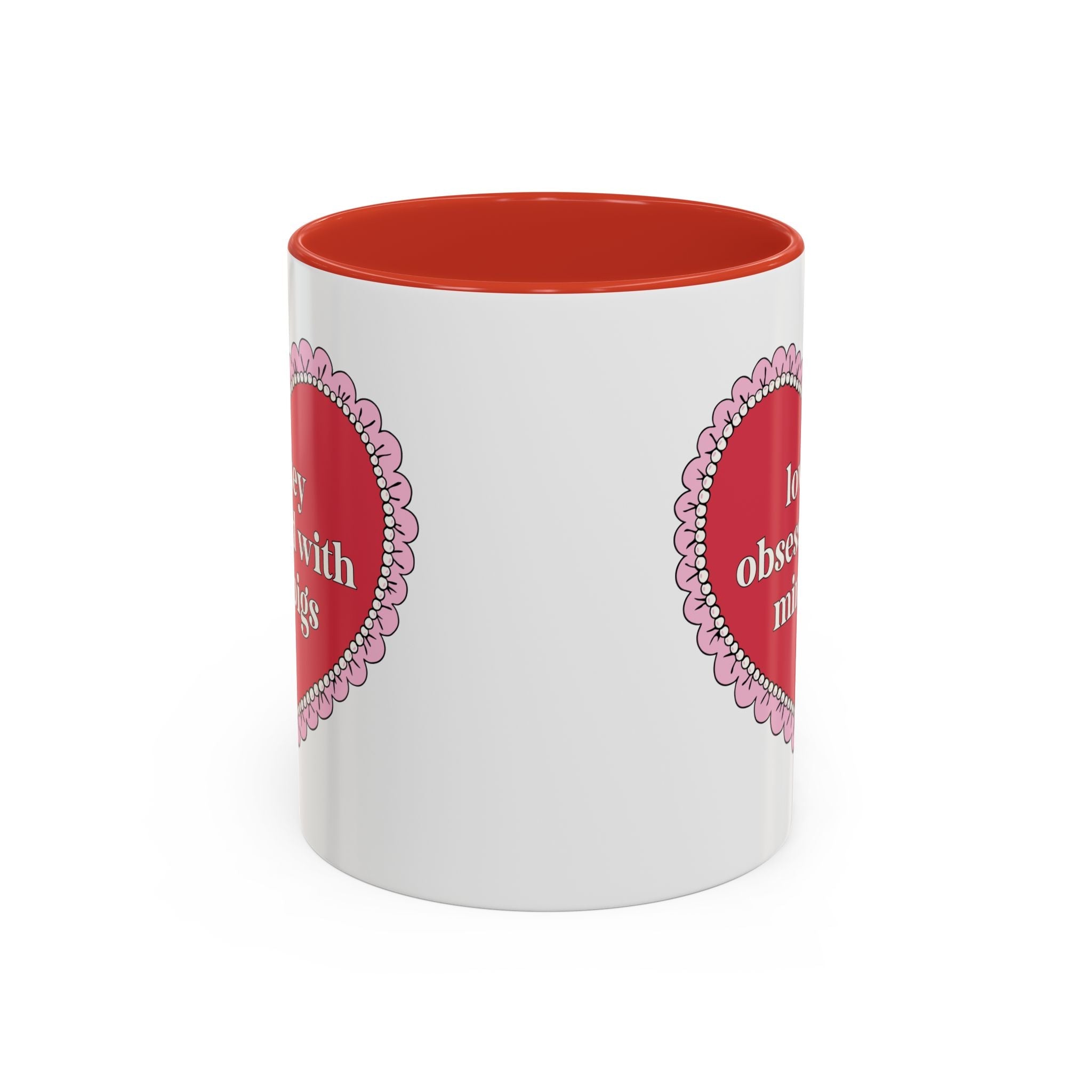 Lowkey Obsessed with Mini Pigs Coffee Mug: Funny Saying Animal Lover Gift for Friend Who Loves Pigs, Silly and Cute Birthday Gift for Her - Opal and June