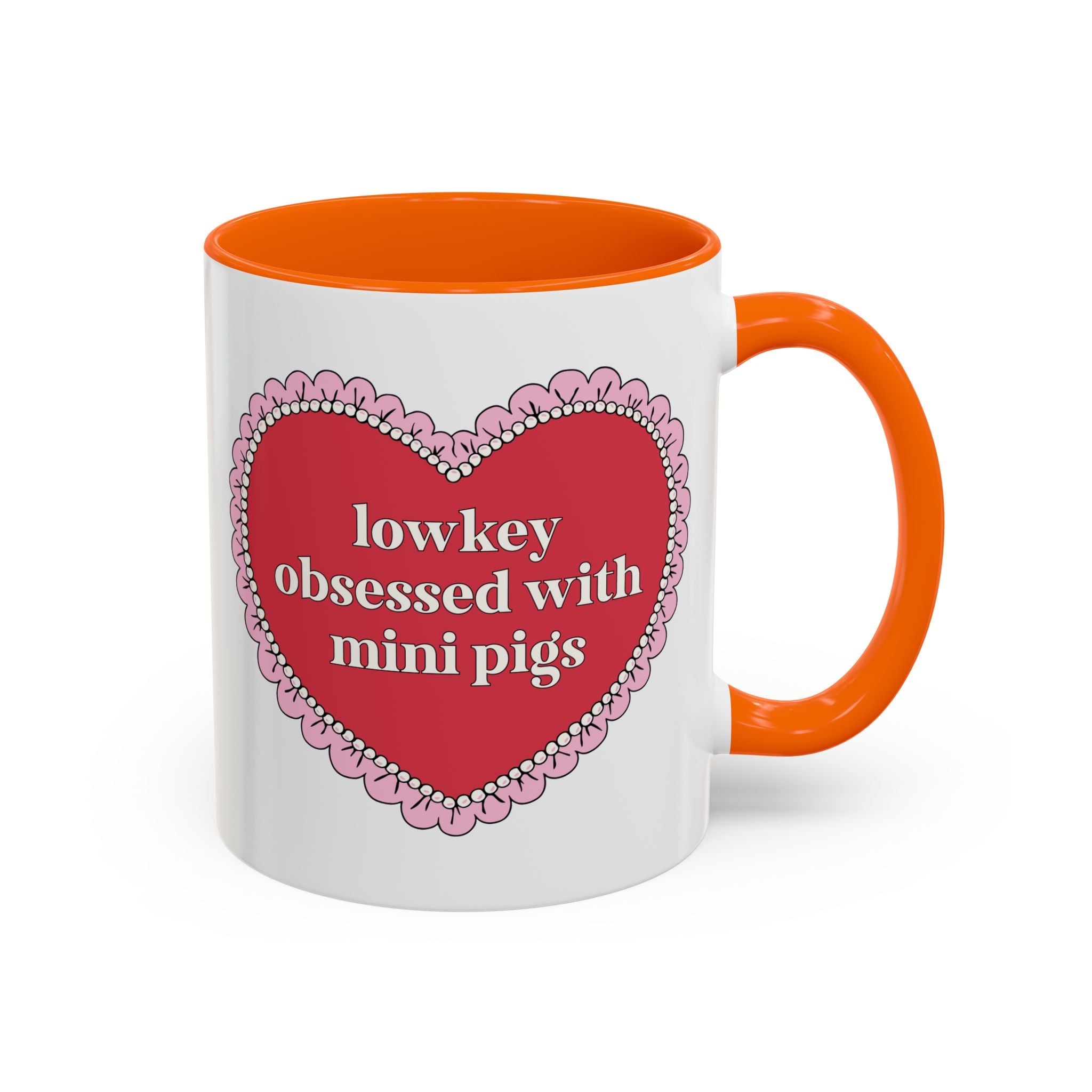 Lowkey Obsessed with Mini Pigs Coffee Mug: Funny Saying Animal Lover Gift for Friend Who Loves Pigs, Silly and Cute Birthday Gift for Her - Opal and June