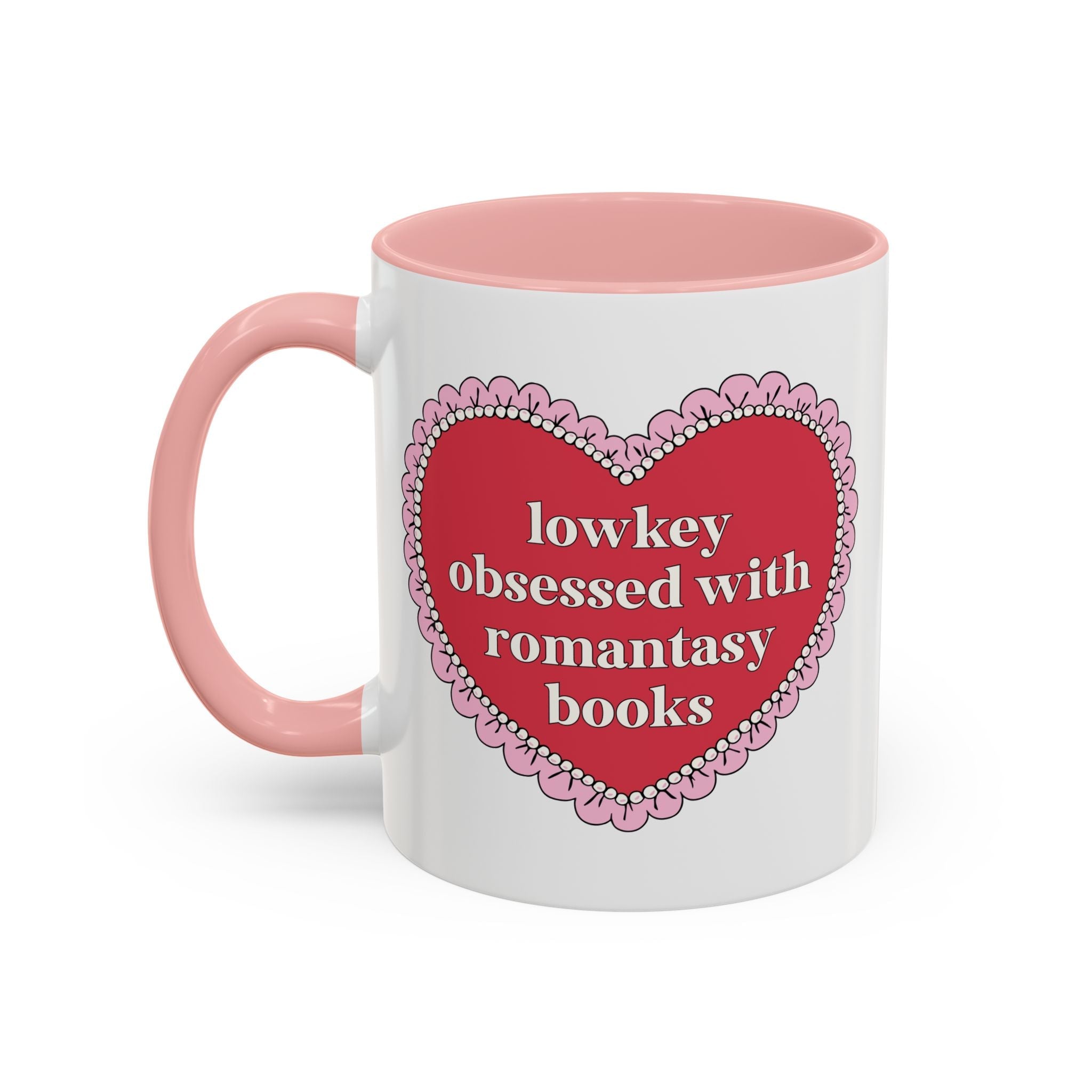 Lowkey Obsessed with Romantasy Books Coffee Mug: Book Lover 11 Oz Coffee Mug, Romance Book Lover Coffee Mug for Fantasy Romance Reader - Opal and June