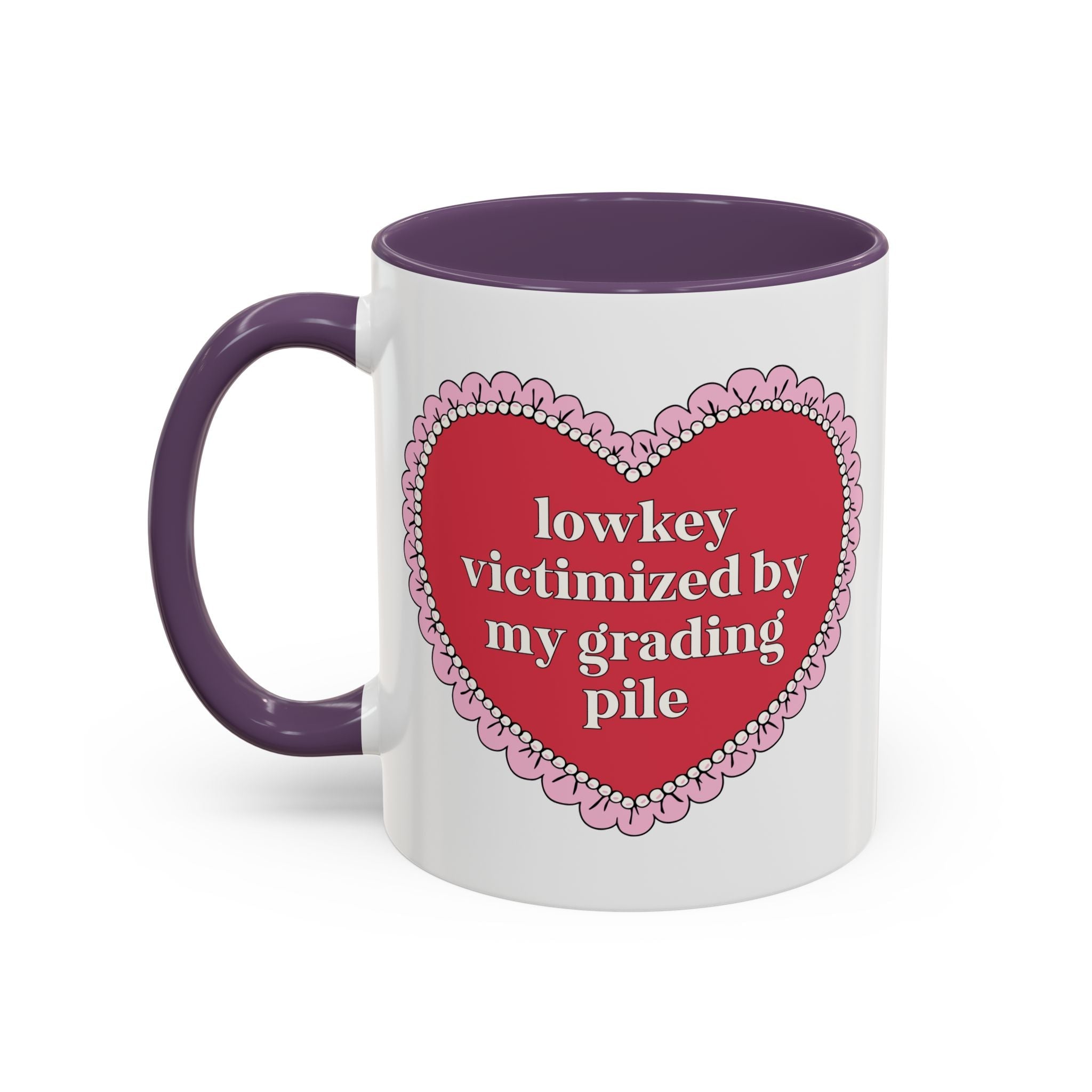 Lowkey Victimized by My Grading Pile Coffee Mug: Funny Saying Teacher Appreciation Gift for High School Teacher, Junior High Student Teacher - Opal and June