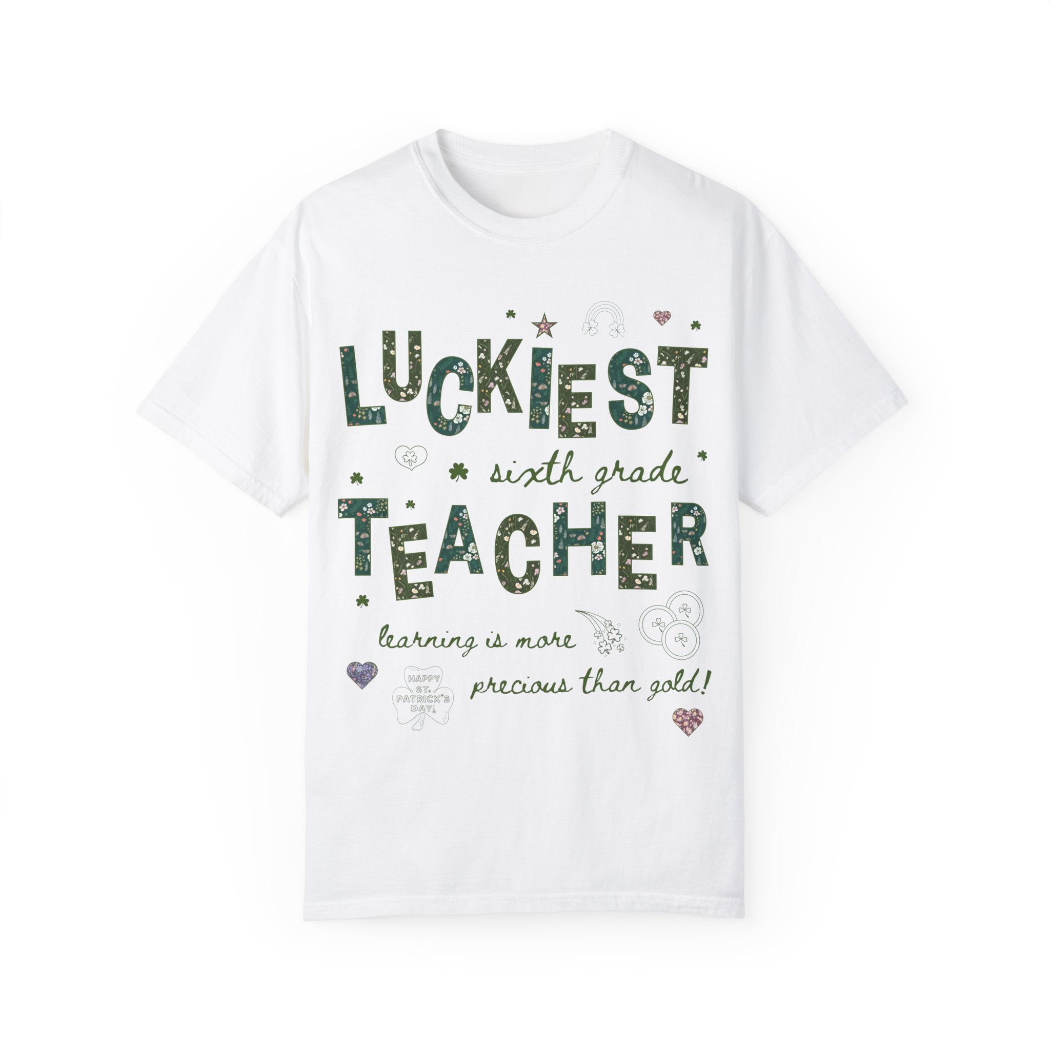Luckiest Sixth Grade Teacher Tee - Opal and June