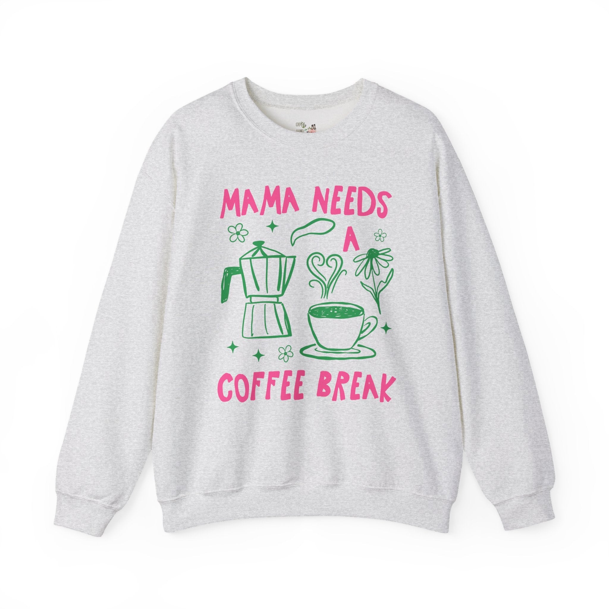 Mama Coffee Lover Sweatshirt, Mom Who Loves Coffee, Funny Saying New Mama Crewneck for Pregnant Friend, Cute Mom Friend Birthday Present - Opal and June