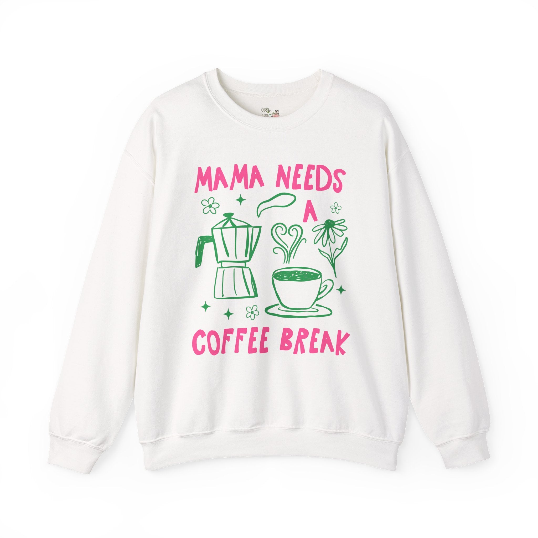Mama Coffee Lover Sweatshirt, Mom Who Loves Coffee, Funny Saying New Mama Crewneck for Pregnant Friend, Cute Mom Friend Birthday Present - Opal and June