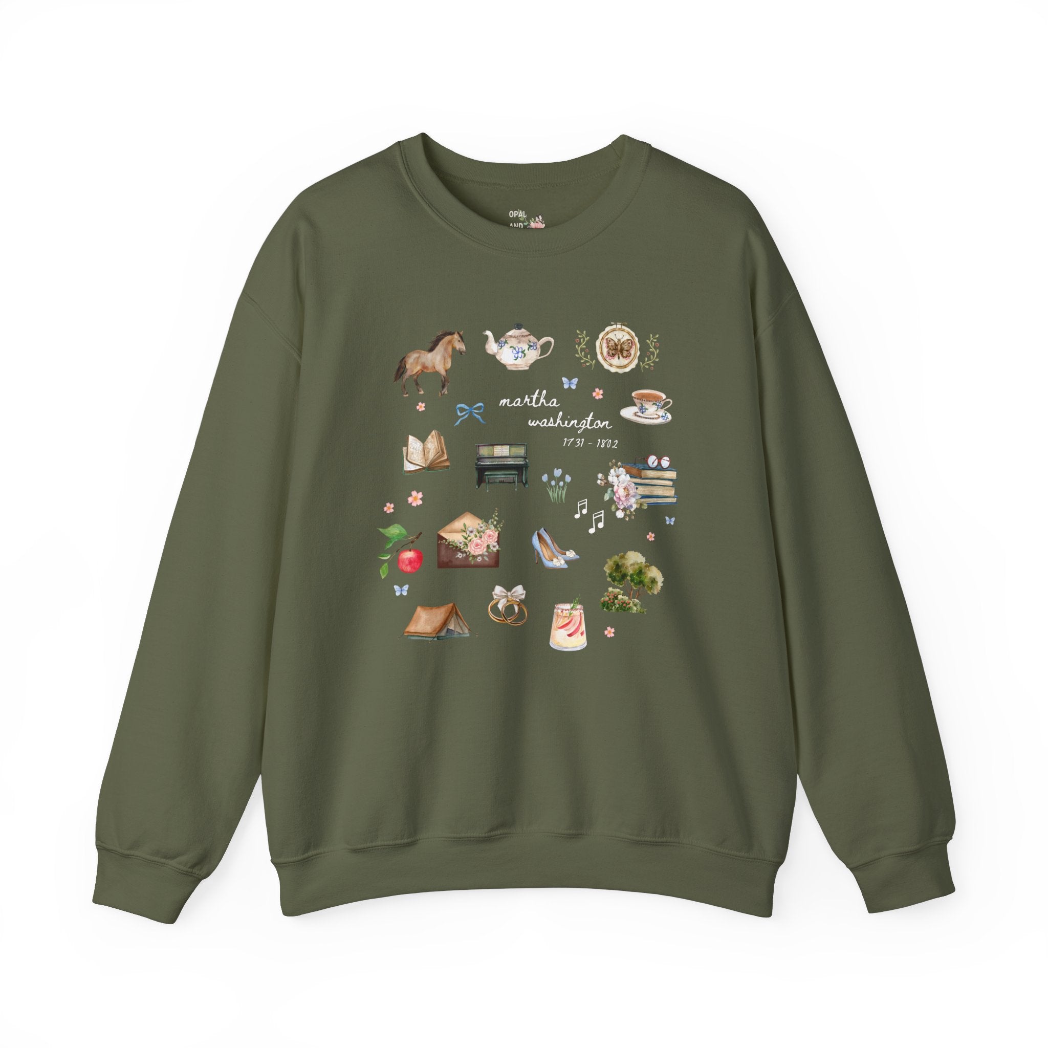Martha Washigton Sweatshirt: Early American Women's History, Famous First Ladies History Buff Gift, George Washington, US History Major - Opal and June