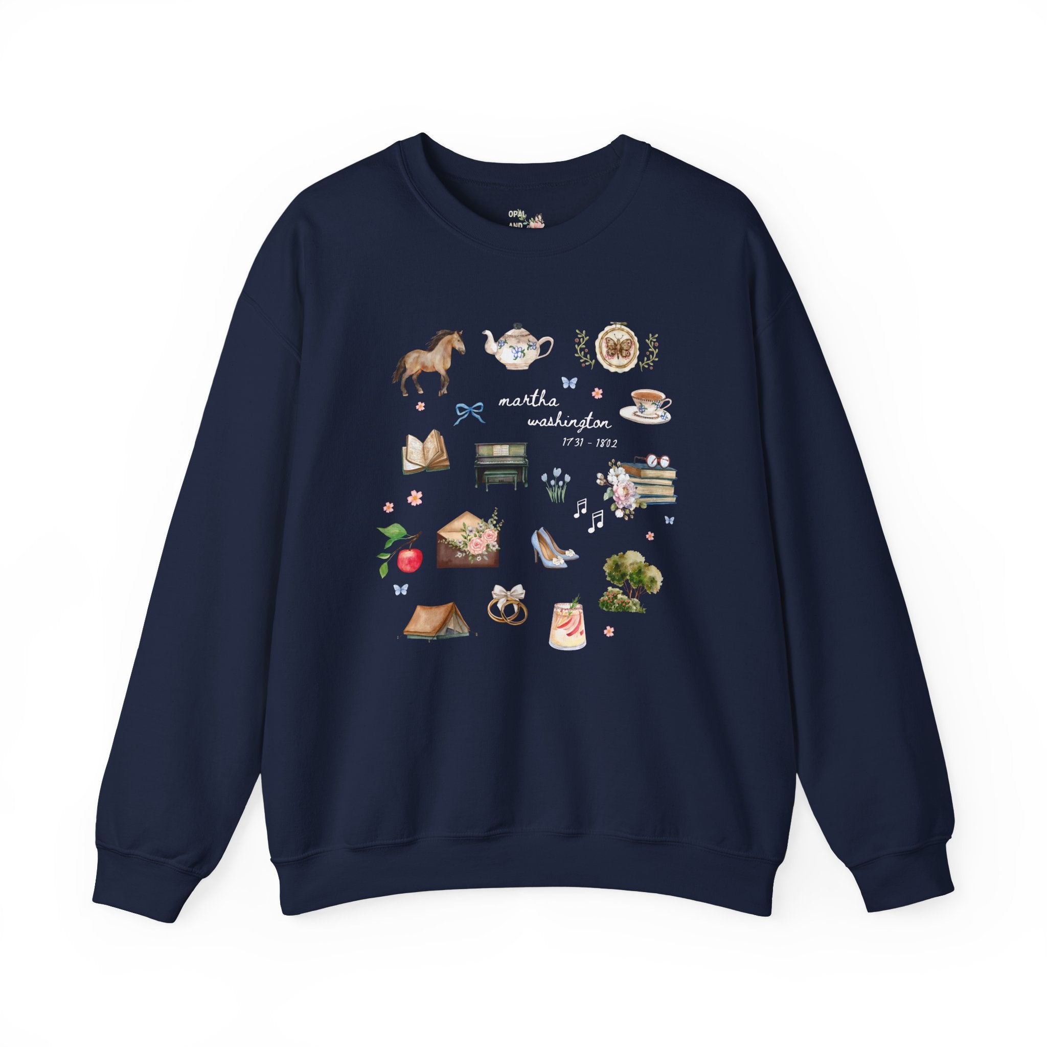 Martha Washigton Sweatshirt: Early American Women's History, Famous First Ladies History Buff Gift, George Washington, US History Major - Opal and June