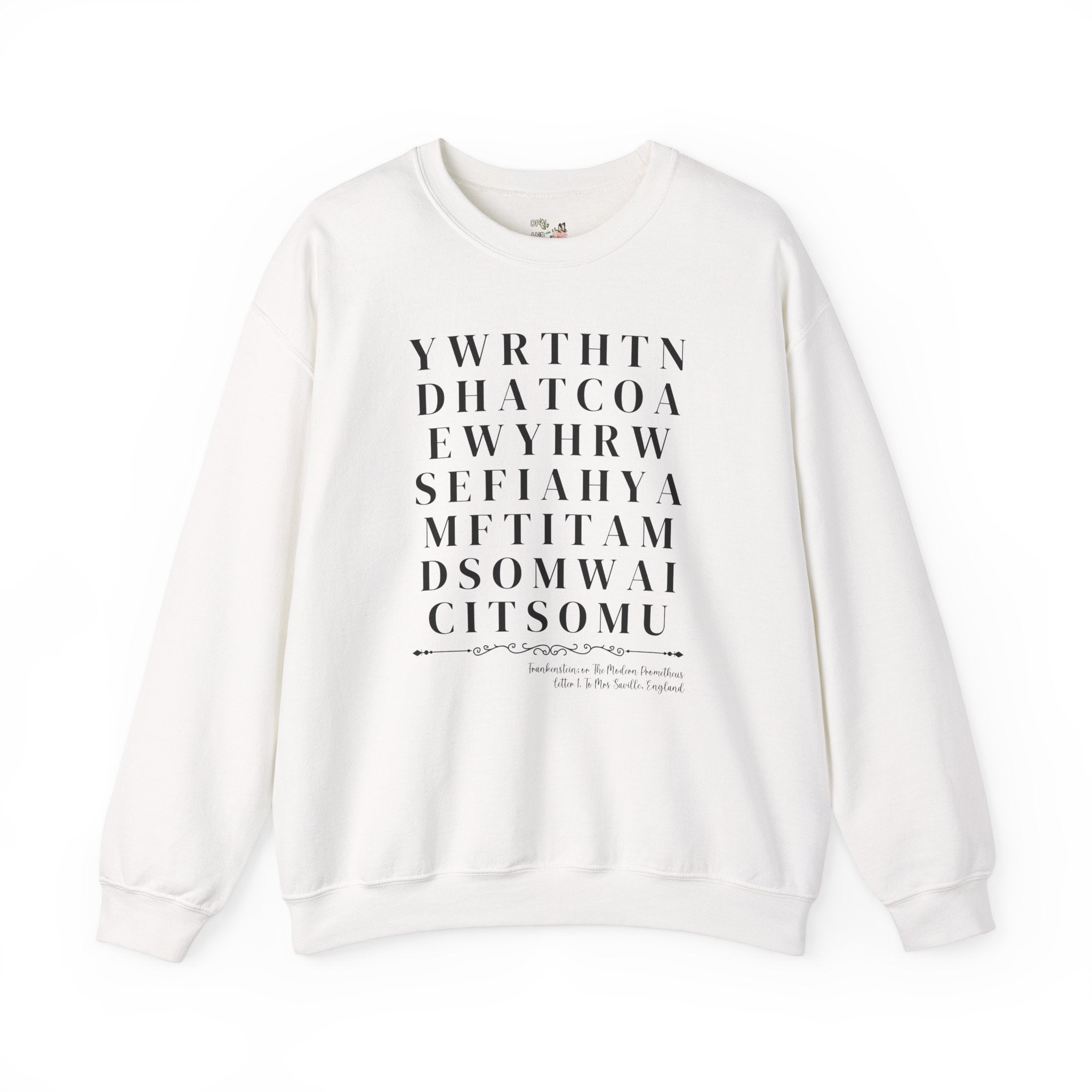 Mary Shelley Frankenstein or the Modern Prometheus Sweatshirt, Gothic Horror Novel, Classic Literature Professor Gift, 19th Century Books - Opal and June