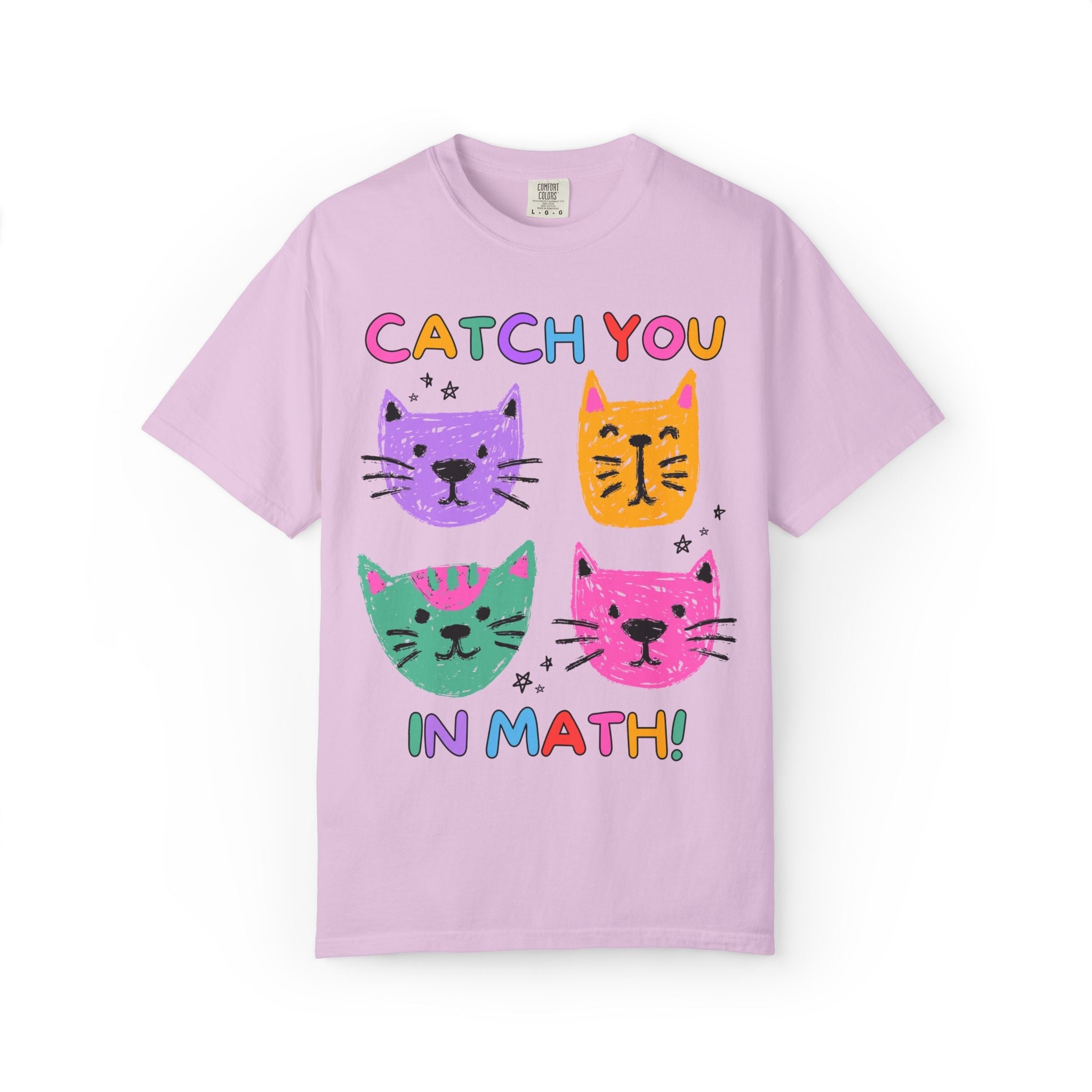 Math Teacher Cat Lover Tee Shirt: Catch You in Math | Matching Teacher T-Shirt for Back to School or New School Year, Animal Lover Tee - Opal and June