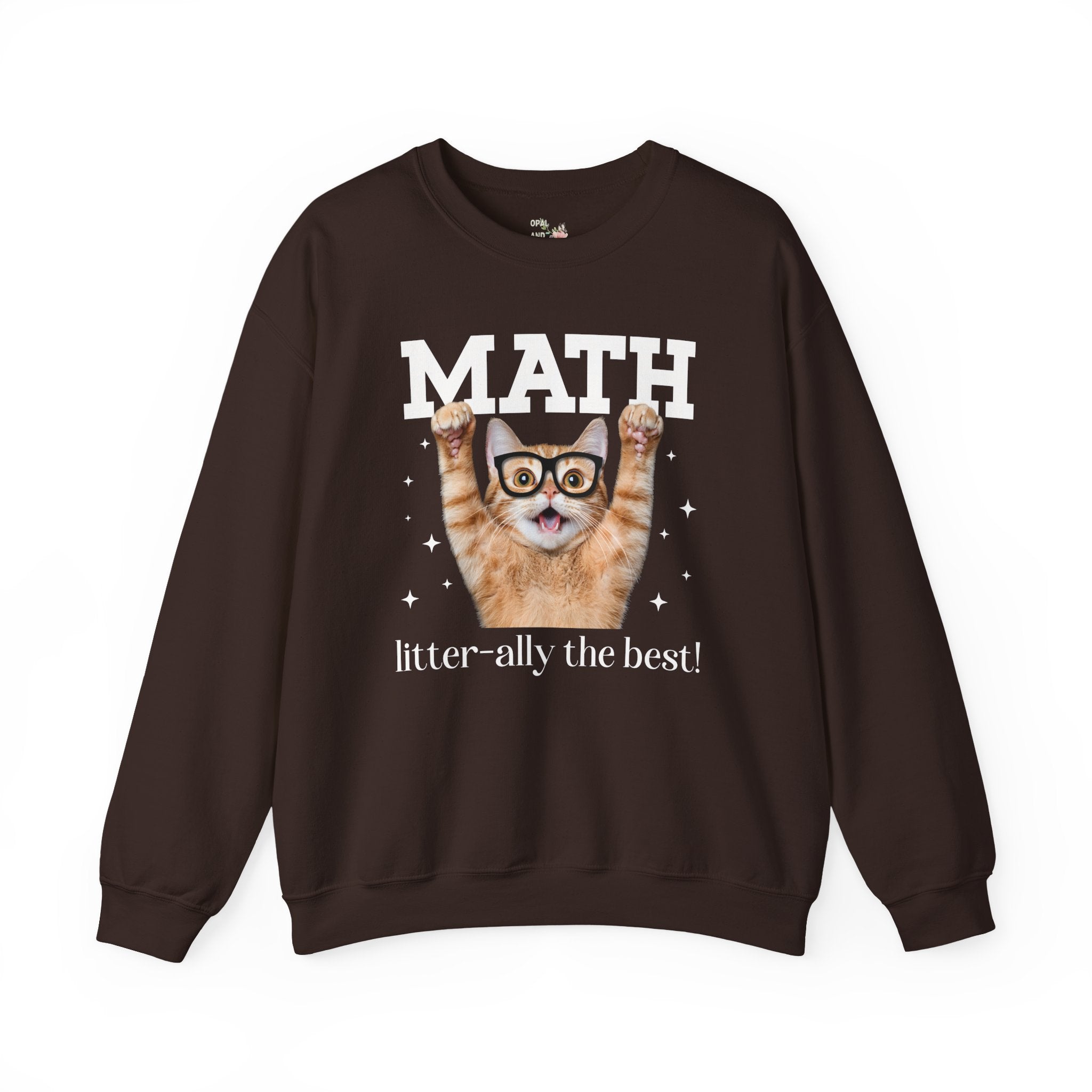 Math Teacher Sweatshirt for Cat Lover, Funny Saying Math Lover Gift, Math Major, Women in STEM, Cat Mom or Cat Dad Shirt, Middle School Math - Opal and June