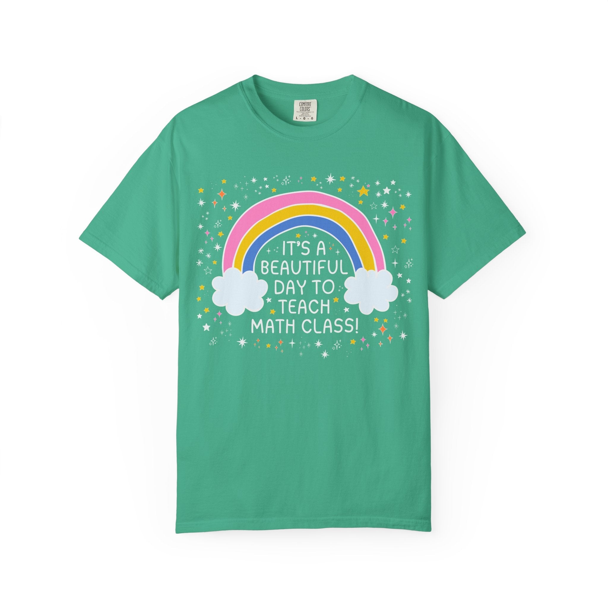 Math Teacher Tee Shirt for Back to School, Cute Math Department T-Shirt with Rainbow, High School Math Teacher or Teaching Assistant Shirt - Opal and June