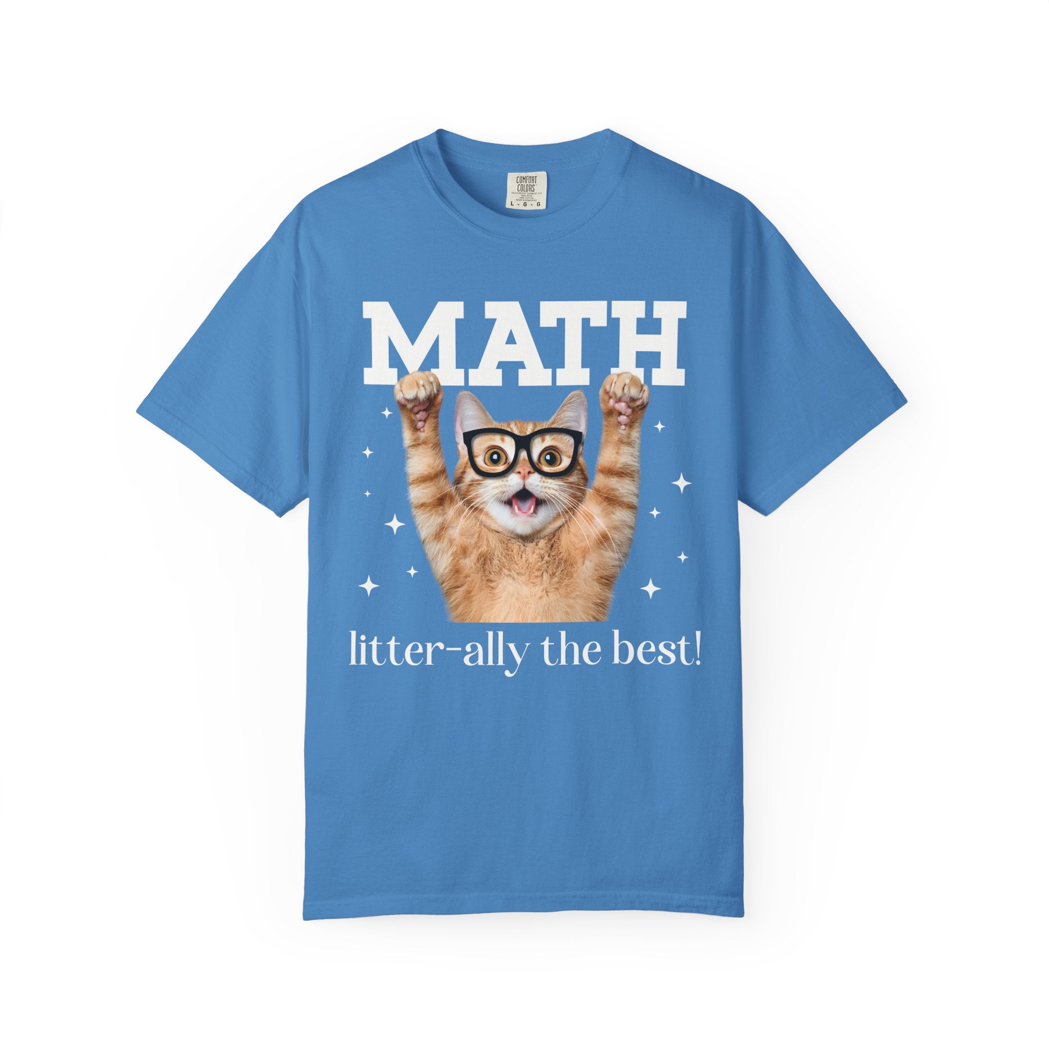 Math Teacher Tee Shirt for Cat Lover, Funny Saying Math Lover Gift for Math Major, Women in STEM, Cat Mom or Cat Dad Tee, Middle School Math - Opal and June
