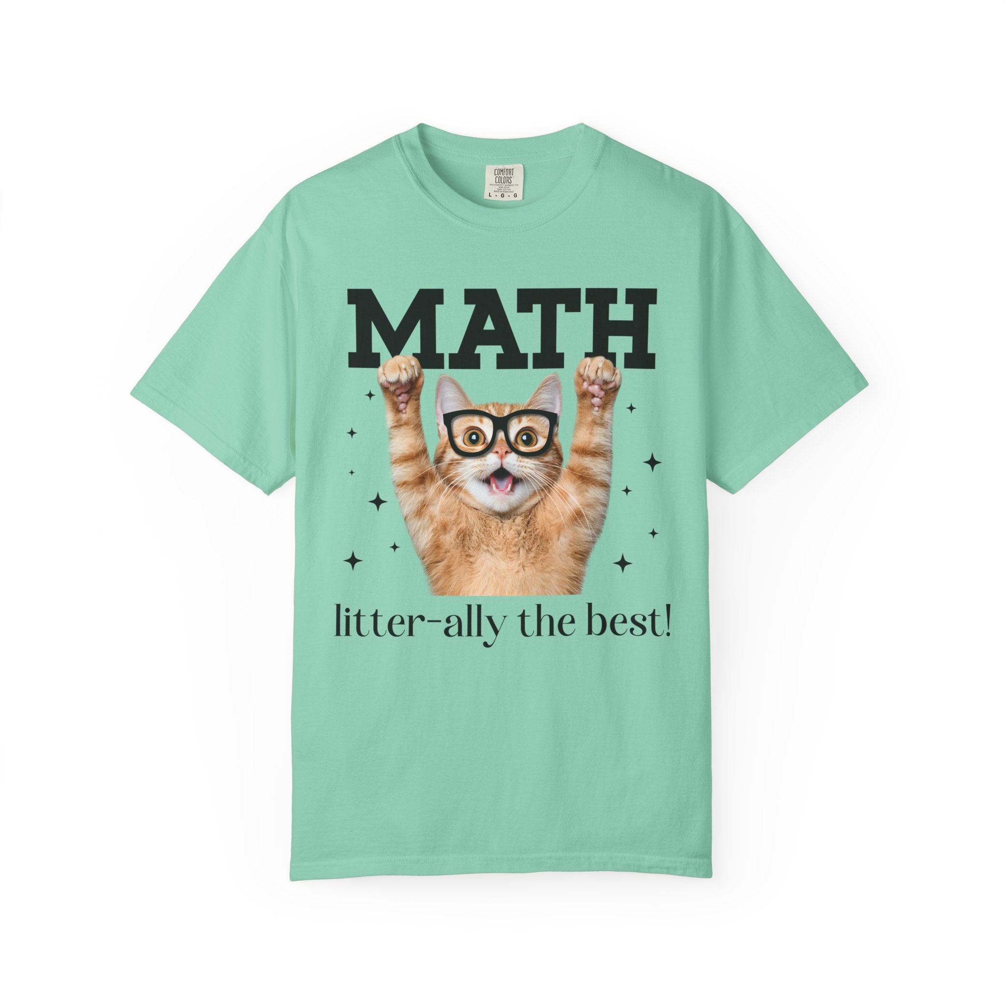Math Teacher Tee Shirt for Cat Lover, Funny Saying Math Lover Gift for Math Major, Women in STEM, Cat Mom or Cat Dad Tee, Middle School Math - Opal and June