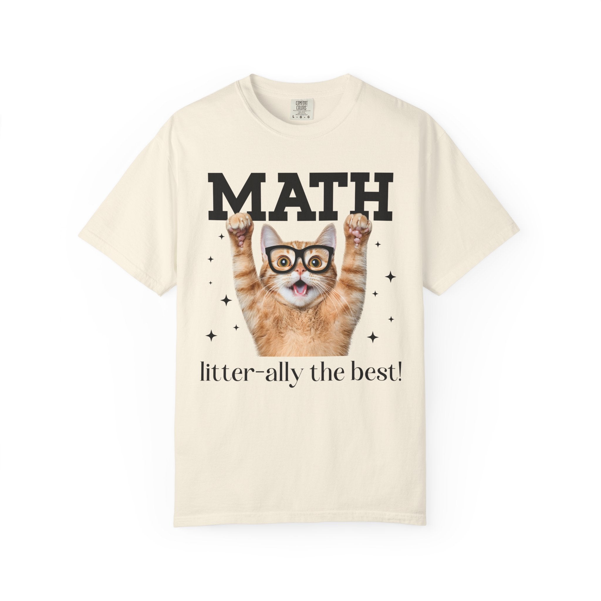 Math Teacher Tee Shirt for Cat Lover, Funny Saying Math Lover Gift for Math Major, Women in STEM, Cat Mom or Cat Dad Tee, Middle School Math - Opal and June