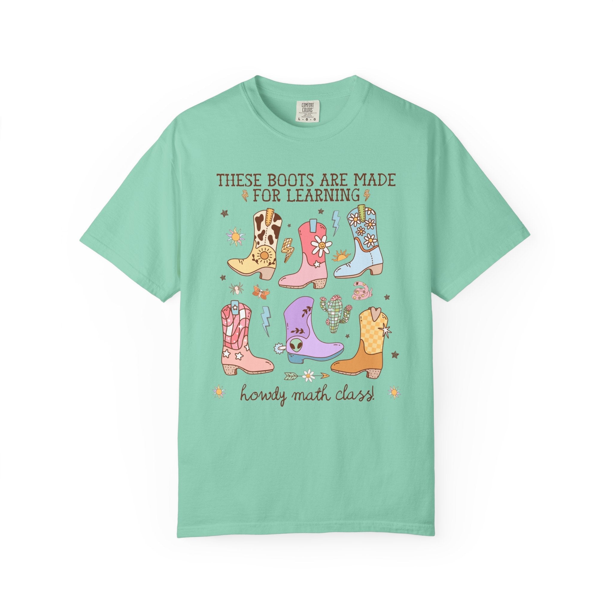 Math Teacher Tee Shirt for Middle School or Junior High Social Algebra Teacher, Math Department T-Shirt, Cute Western Aesthetic and Aliens - Opal and June