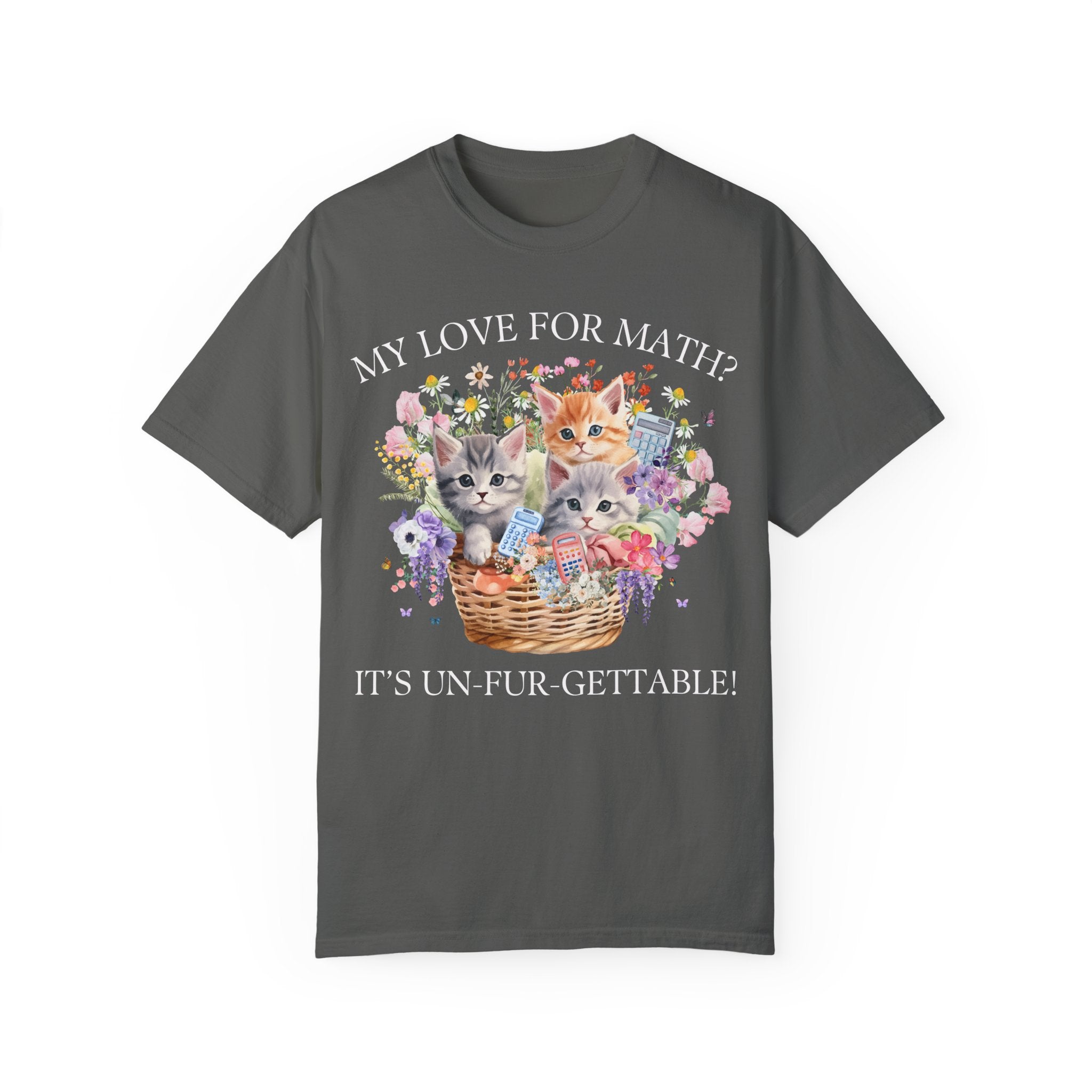 Math Teacher Tee Shirt for Middle School Teacher Cat Mom or Cat Dad Who Loves Math and Flowers, Funny Saying Tee Shirt, Teacher Appreciation - Opal and June