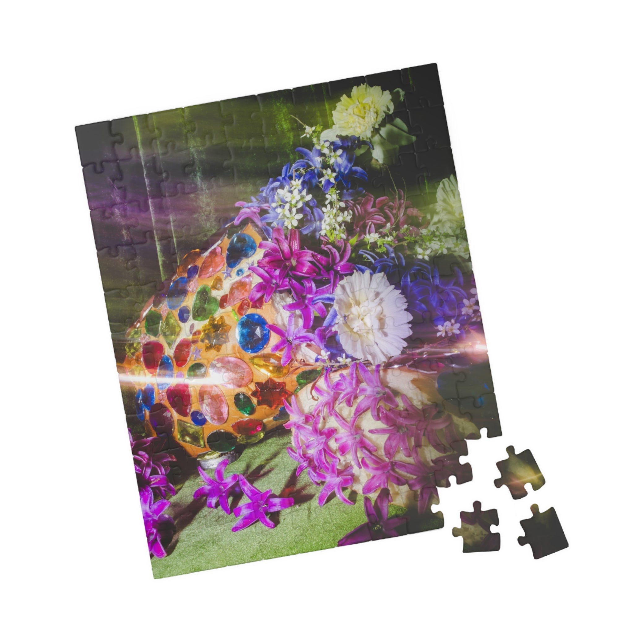 Maximalist Flower Puzzle with Gems - Opal and June