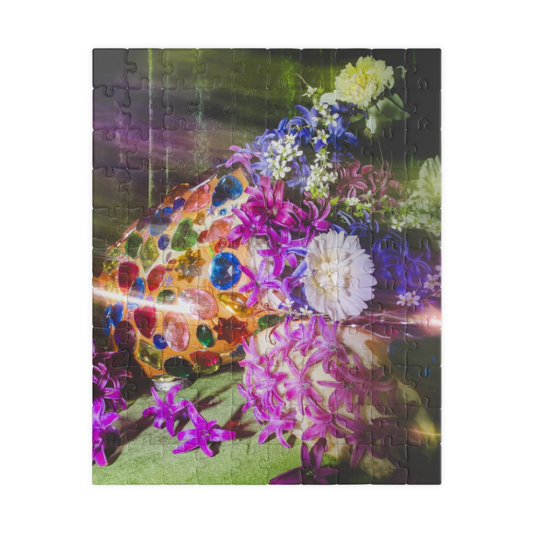 Maximalist Flower Puzzle with Gems - Opal and June