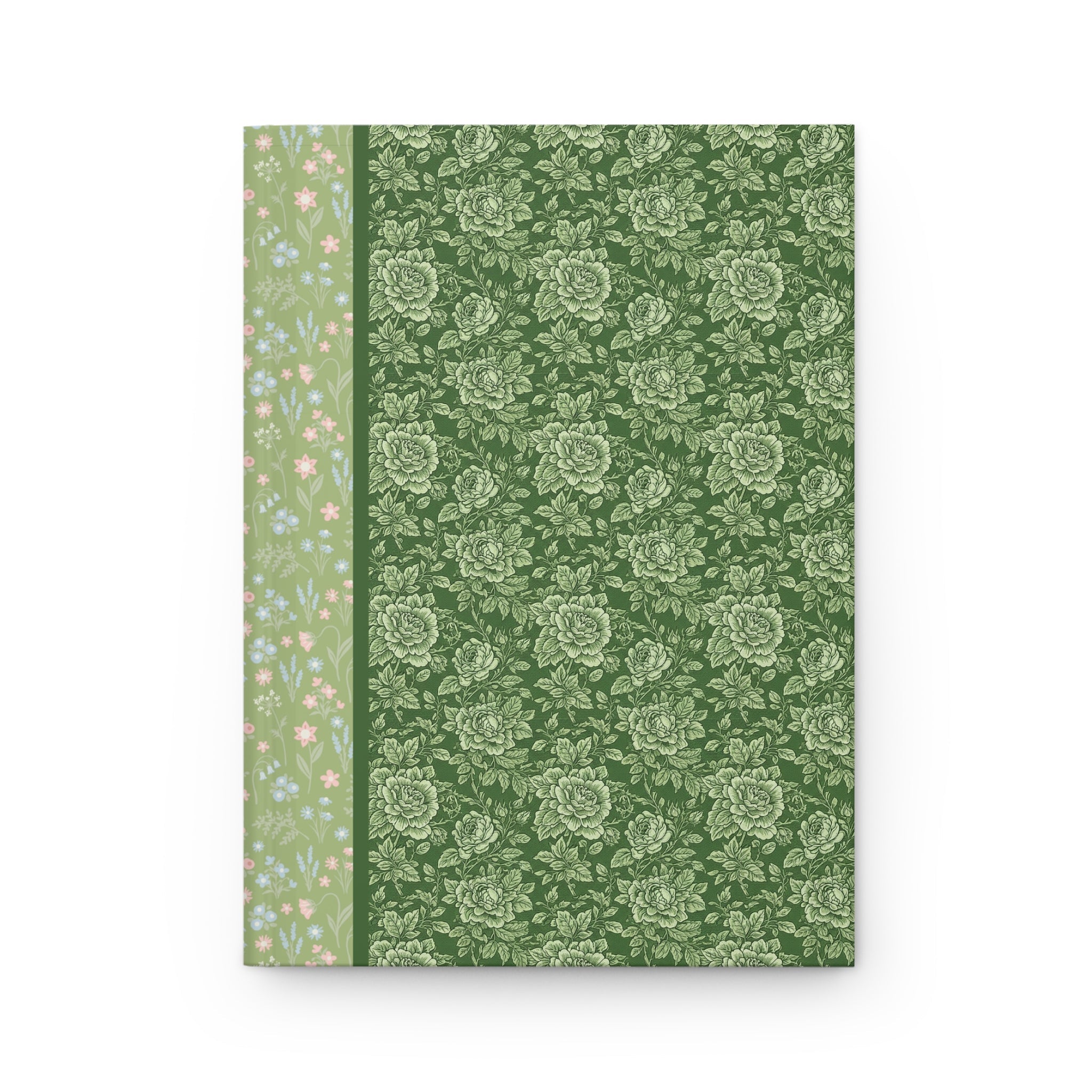 Maximalist Green Floral Notebook for Garden Lover or Friend Who Loves Flowers, Cute Dopamine Aesthetic Journal - Opal and June