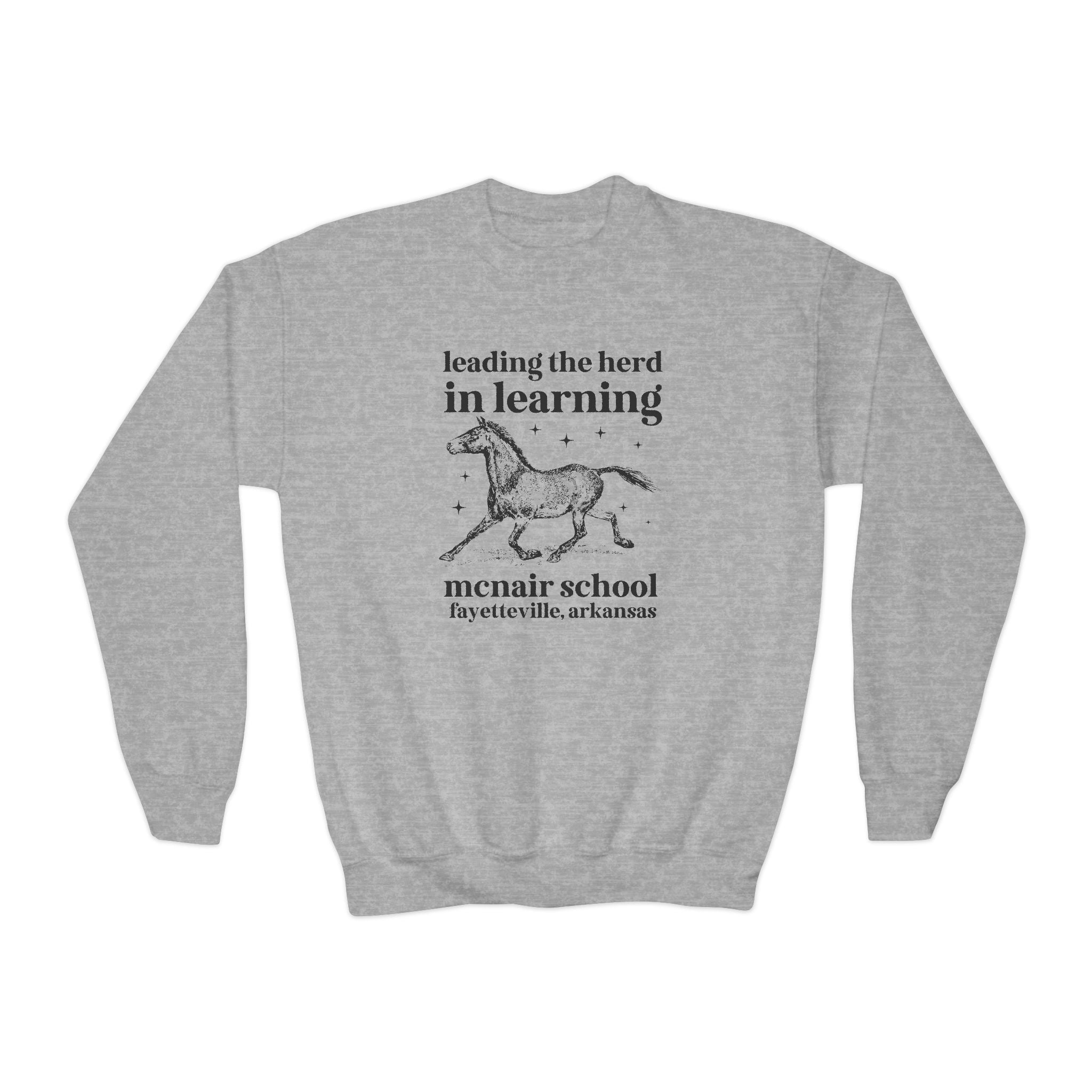 McNair Middle School Leading the Herd Kids Sweatshirt | FPS + Opal and June Kids Sweatshirt, Fayetteville Public Schools - Opal and June
