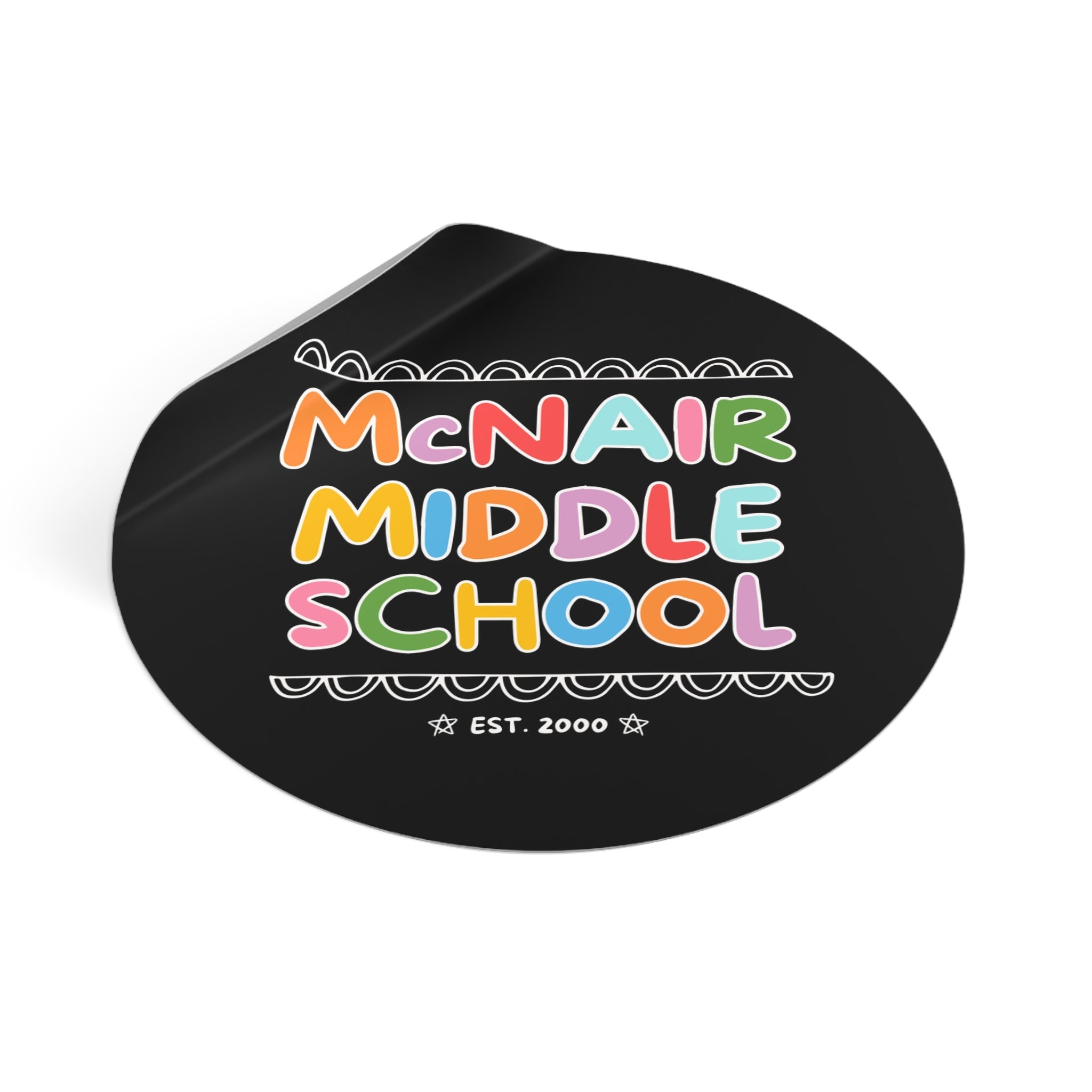 McNair Middle School Sticker: Rainbow Letters | FPS + Opal and June Sticker, Fayetteville Public Schools - Opal and June