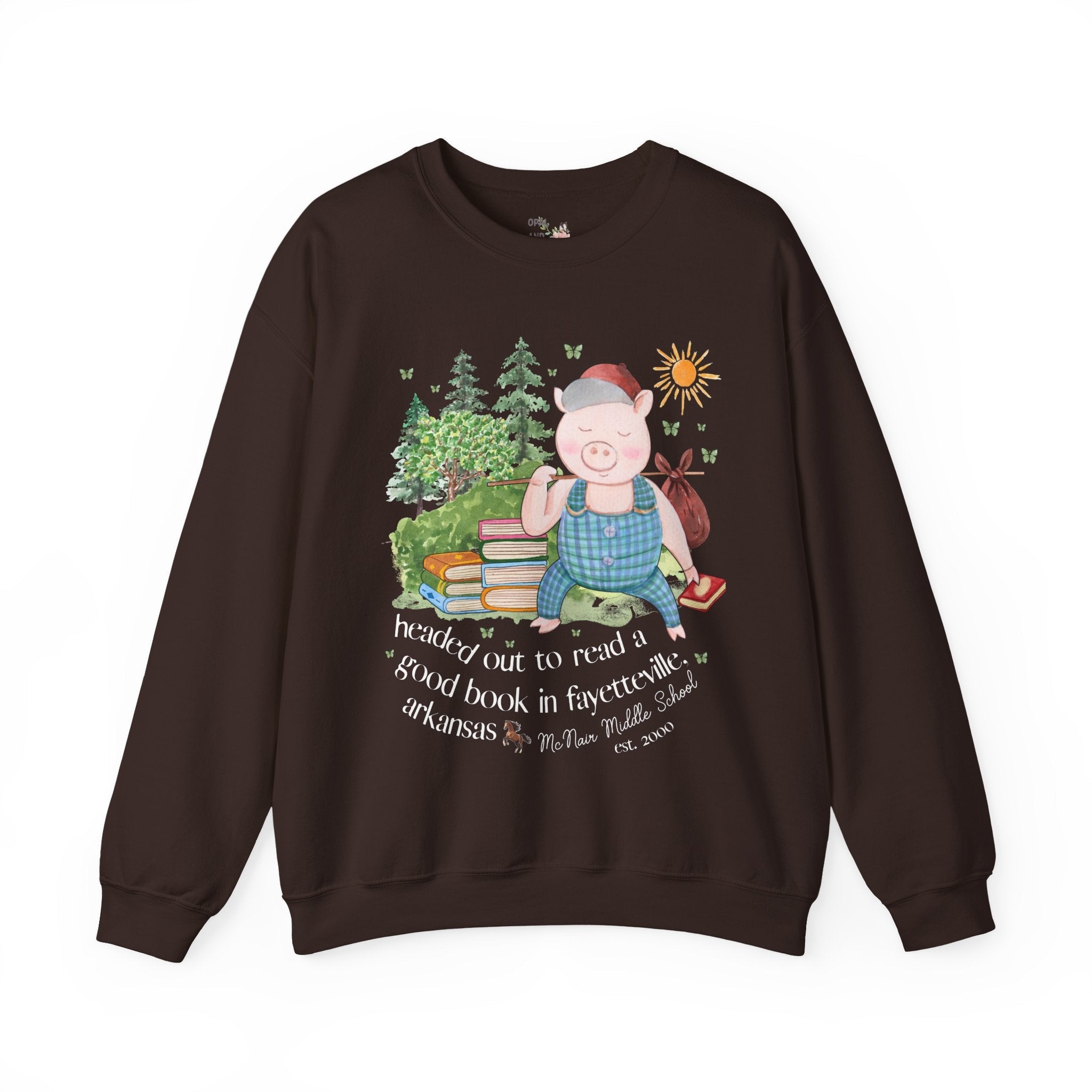 McNair Middle School Sweatshirt: Headed out to Read a Good Book - Opal and June