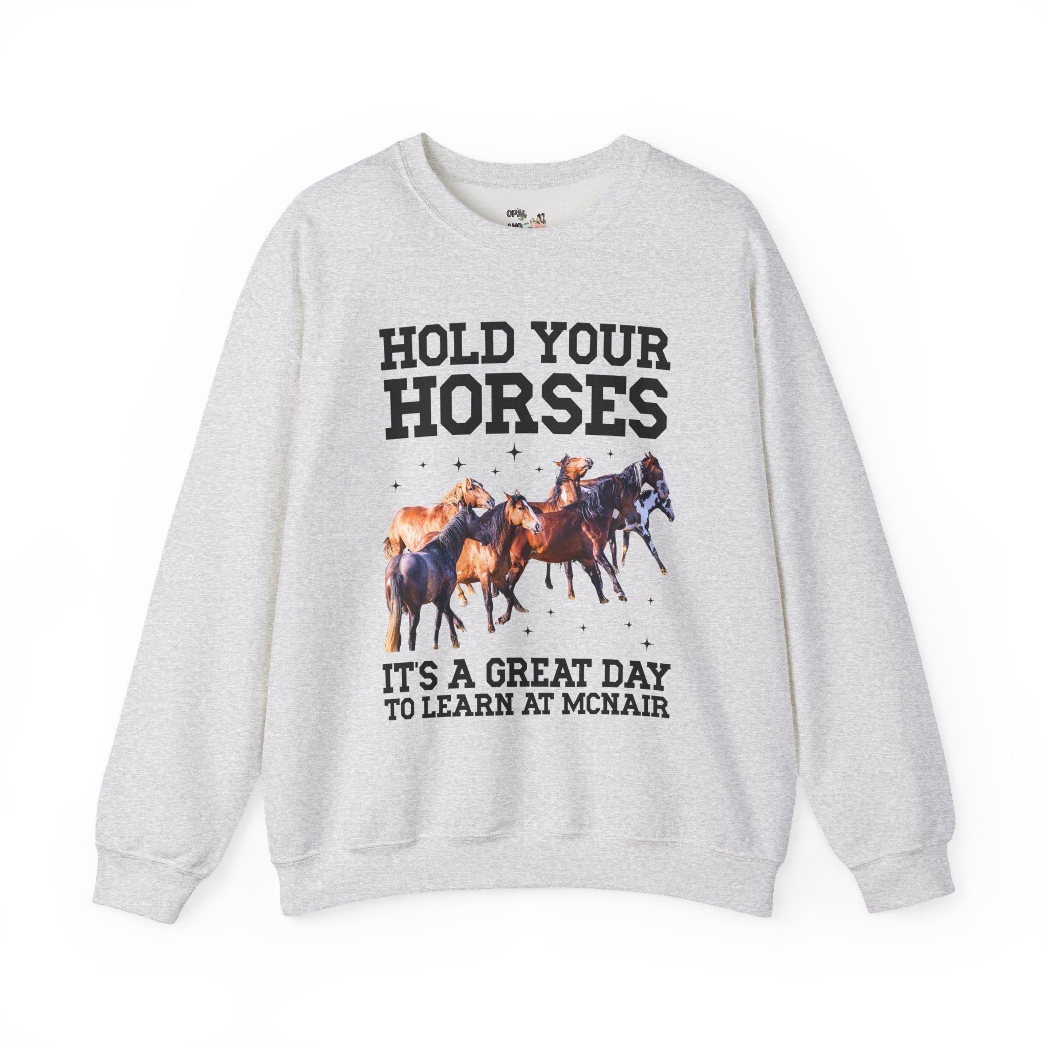 McNair Middle School Sweatshirt: Hold Your Horses | FPS + Opal and June Sweatshirt, Fayetteville Public Schools - Opal and June
