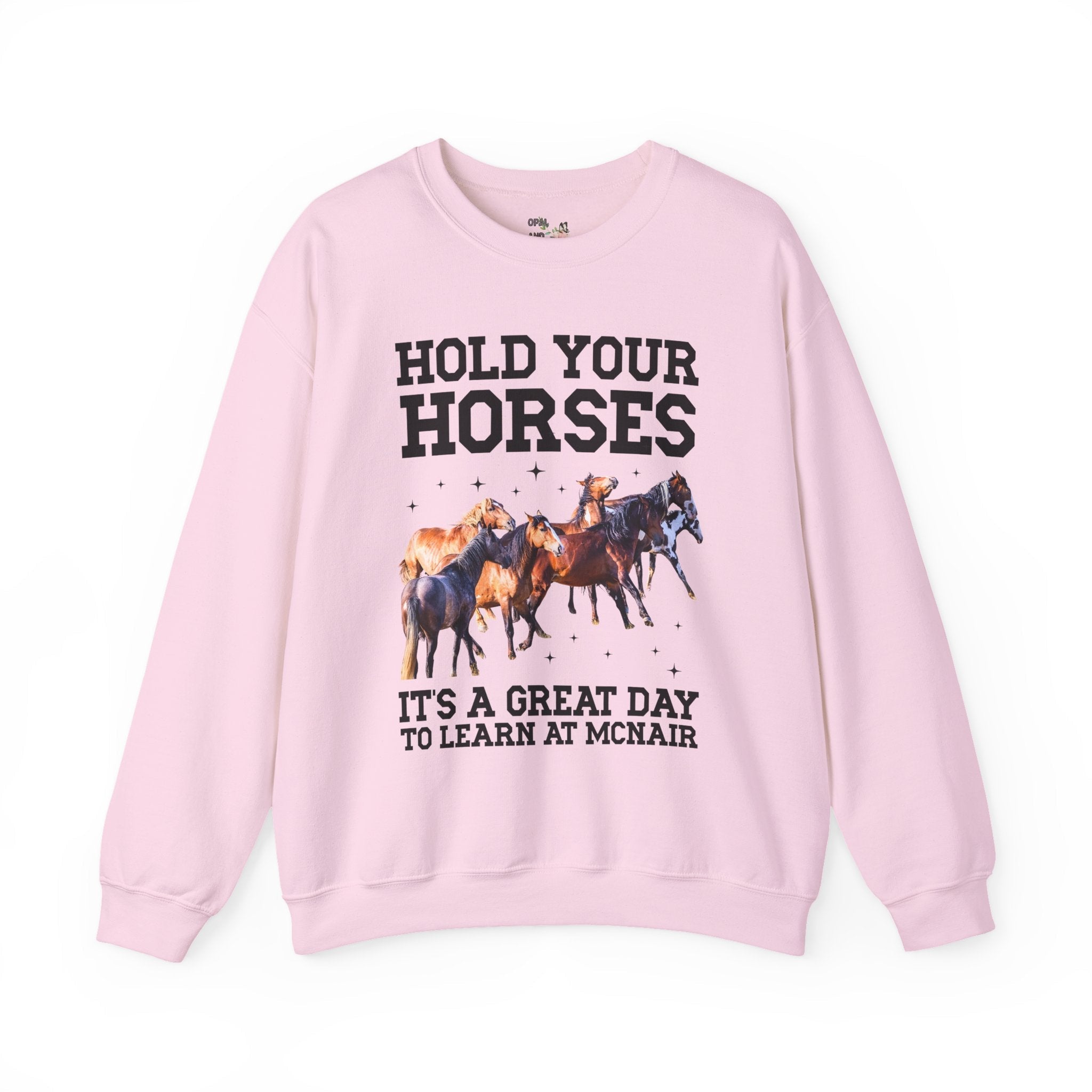 McNair Middle School Sweatshirt: Hold Your Horses | FPS + Opal and June Sweatshirt, Fayetteville Public Schools - Opal and June