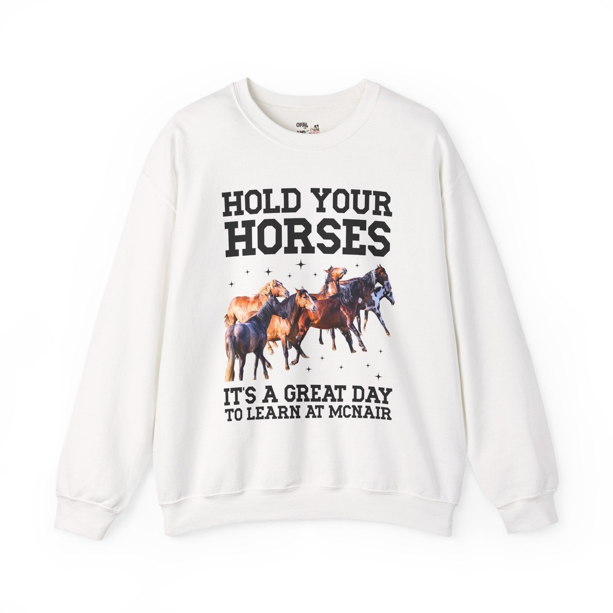 McNair Middle School Sweatshirt: Hold Your Horses | FPS + Opal and June Sweatshirt, Fayetteville Public Schools - Opal and June
