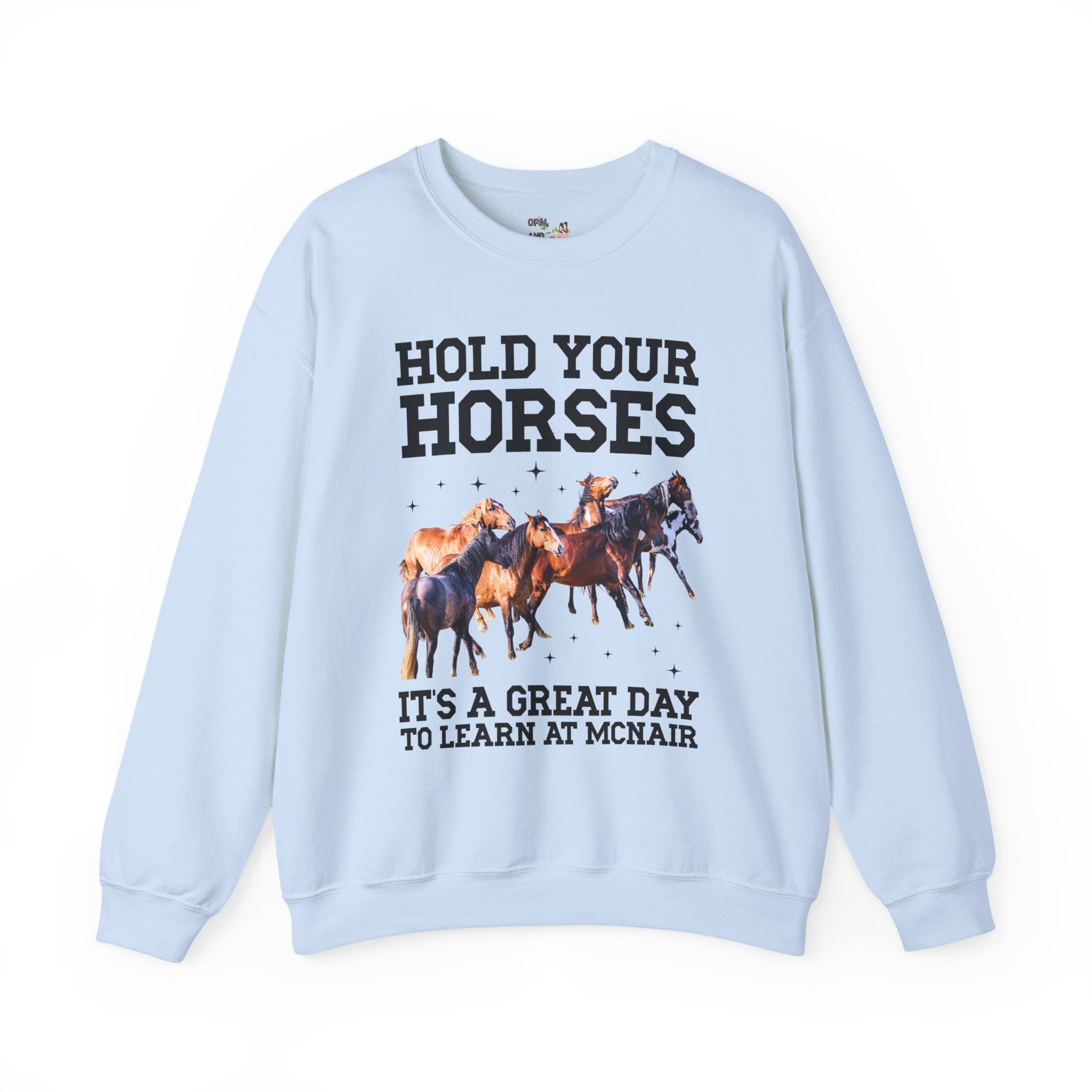 McNair Middle School Sweatshirt: Hold Your Horses | FPS + Opal and June Sweatshirt, Fayetteville Public Schools - Opal and June