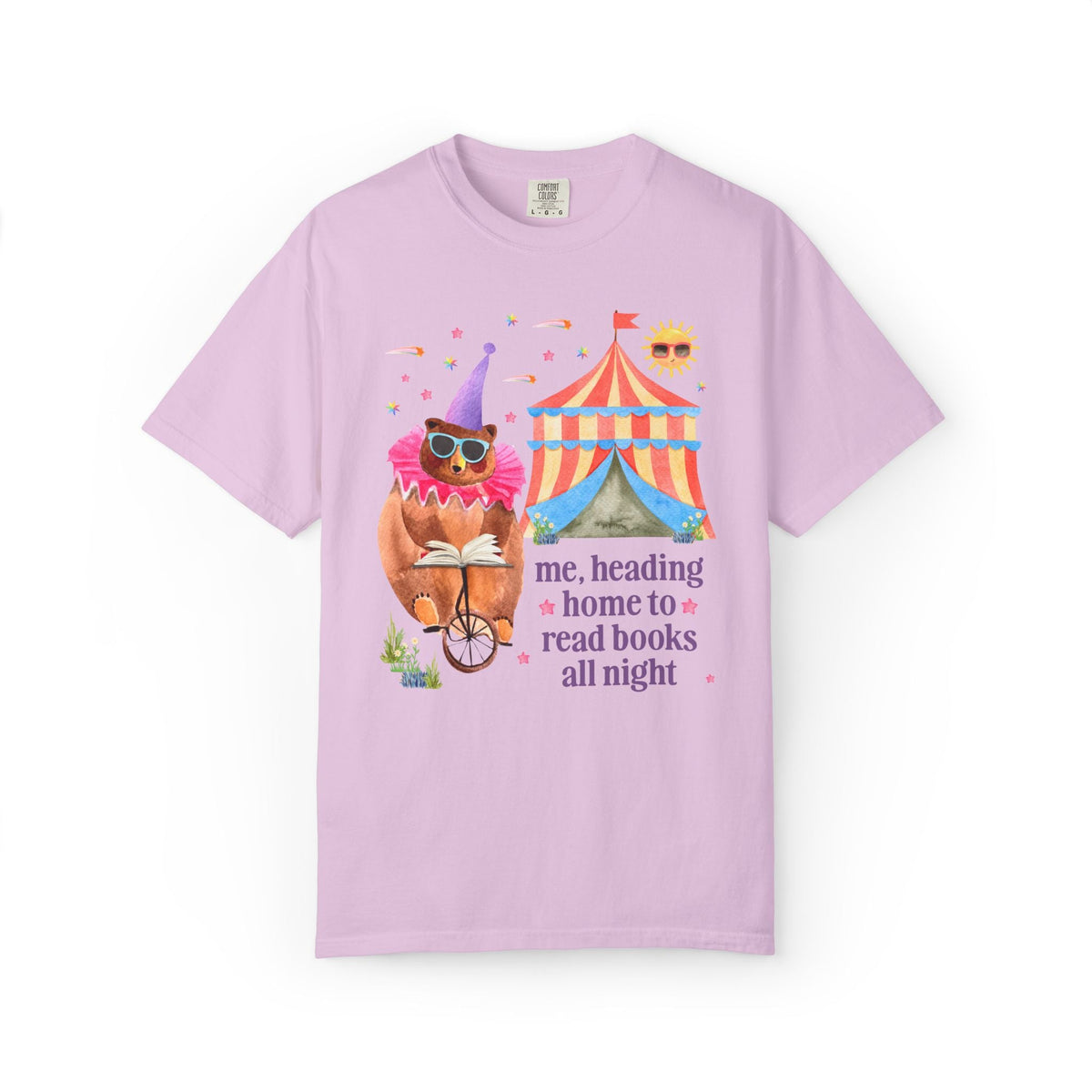 Me, Heading Home to Read Books All Night: Cute Dreamcore Bear T-Shirt for Bookworm Animal Lover, Cute Bookish Tee for Reader - Opal and June