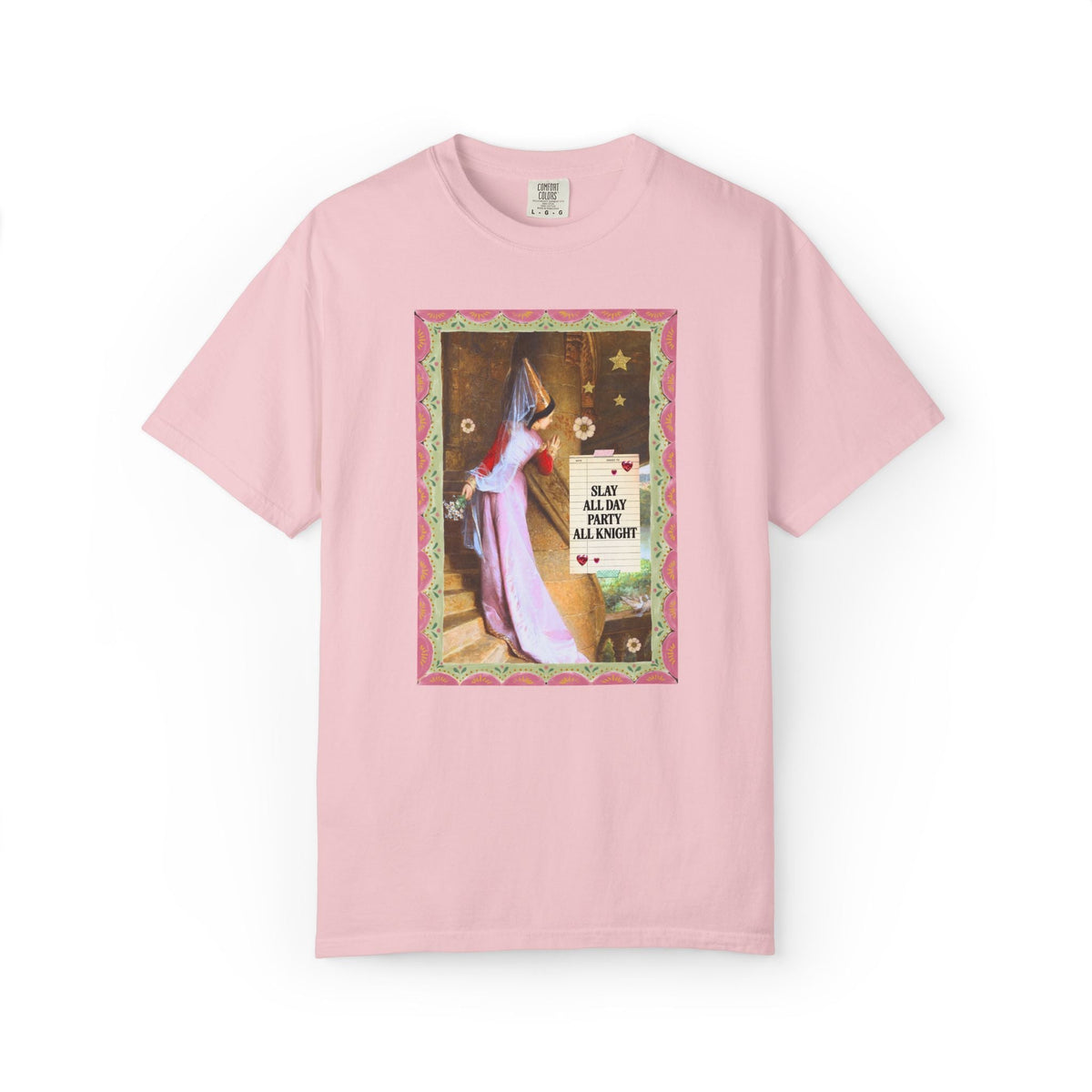 Medieval Bachelorette Party Tee Shirt with Famous Painting, Cute Whimsical Wedding Weekend T-Shirt for Bride and Bridesmaids, Maid of Honor - Opal and June