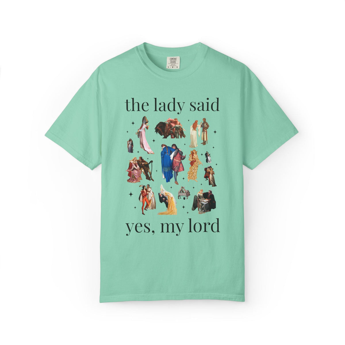 Medieval Bachelorette Party Tee Shirt with Famous Paintings of Medieval Couples and Princesses: The Last Quest Before the Dress Art History - Opal and June