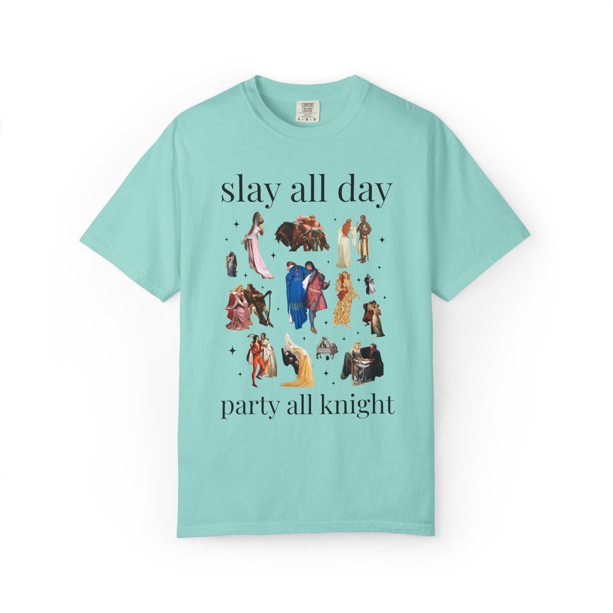 Medieval Bachelorette Party Tee Shirt with Famous Paintings of Medieval Couples and Princesses: The Last Quest Before the Dress Art History - Opal and June