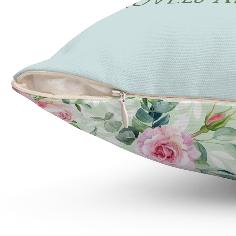 cute floral pillow for romance writer, gift for book author