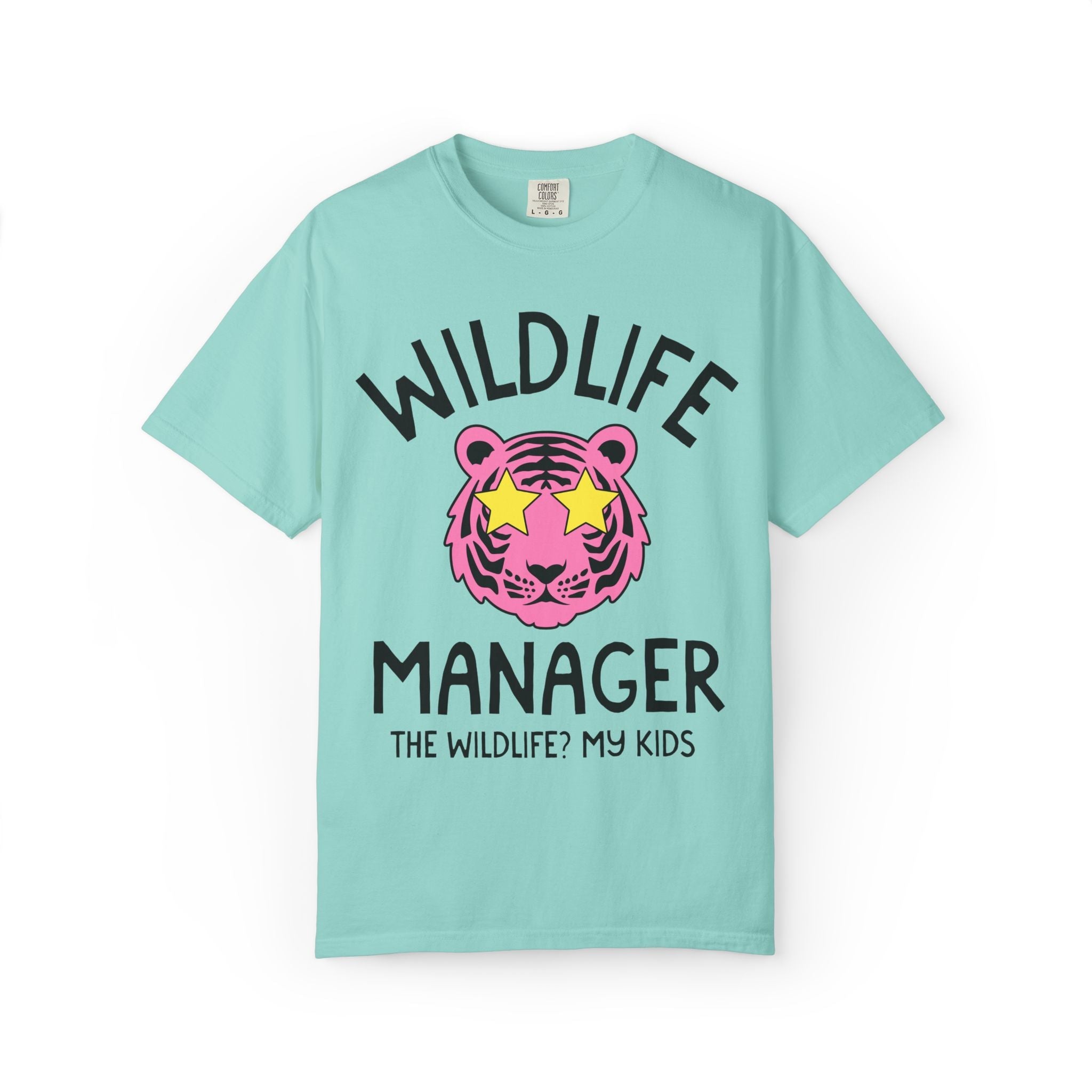 Mom Wildlife Manager Tee Shirt: The Wildlife? My Kids | Silly Colorful Maximalist Animal Lover Tee for Mom With Young Kids, Mom of Toddlers - Opal and June