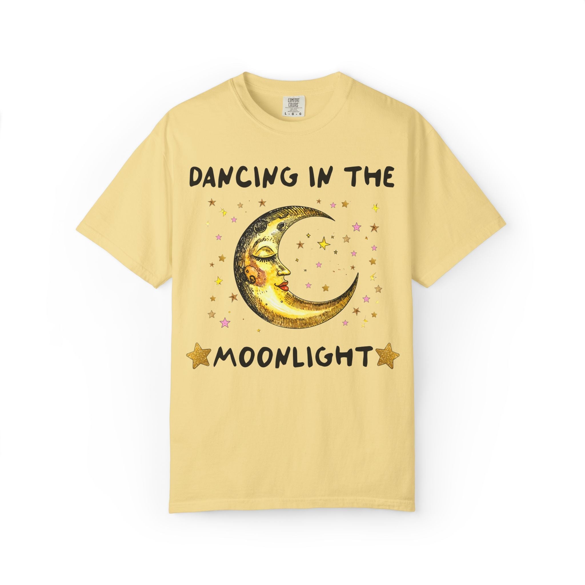 Moon Bachelorette T-Shirt: Dancing Into Forever, In The Moonlight, Silly Vintage Aesthetic Bridal Party Tee with Stars, Kitschy Wedding Vibe - Opal and June