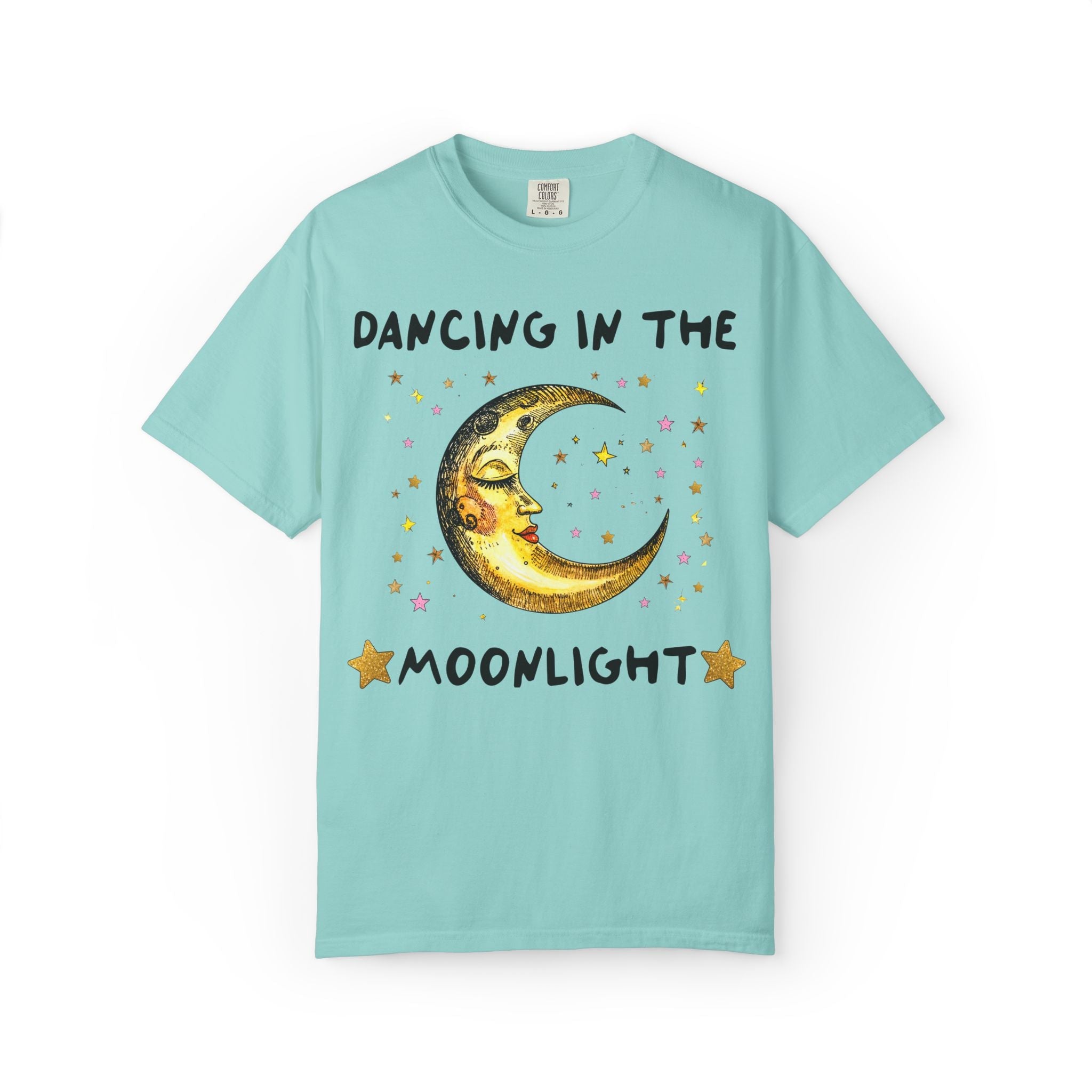 Moon Bachelorette T-Shirt: Dancing Into Forever, In The Moonlight, Silly Vintage Aesthetic Bridal Party Tee with Stars, Kitschy Wedding Vibe - Opal and June