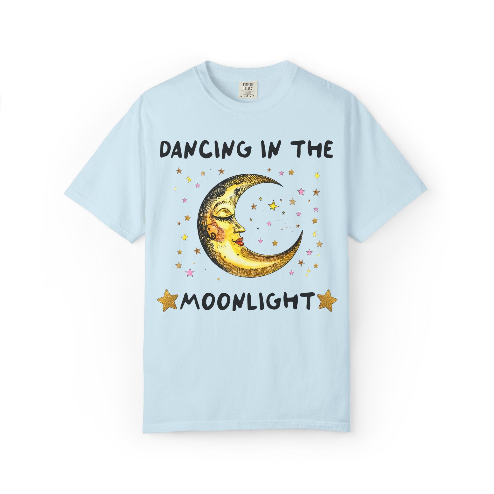 Moon Bachelorette T-Shirt: Dancing Into Forever, In The Moonlight, Silly Vintage Aesthetic Bridal Party Tee with Stars, Kitschy Wedding Vibe - Opal and June