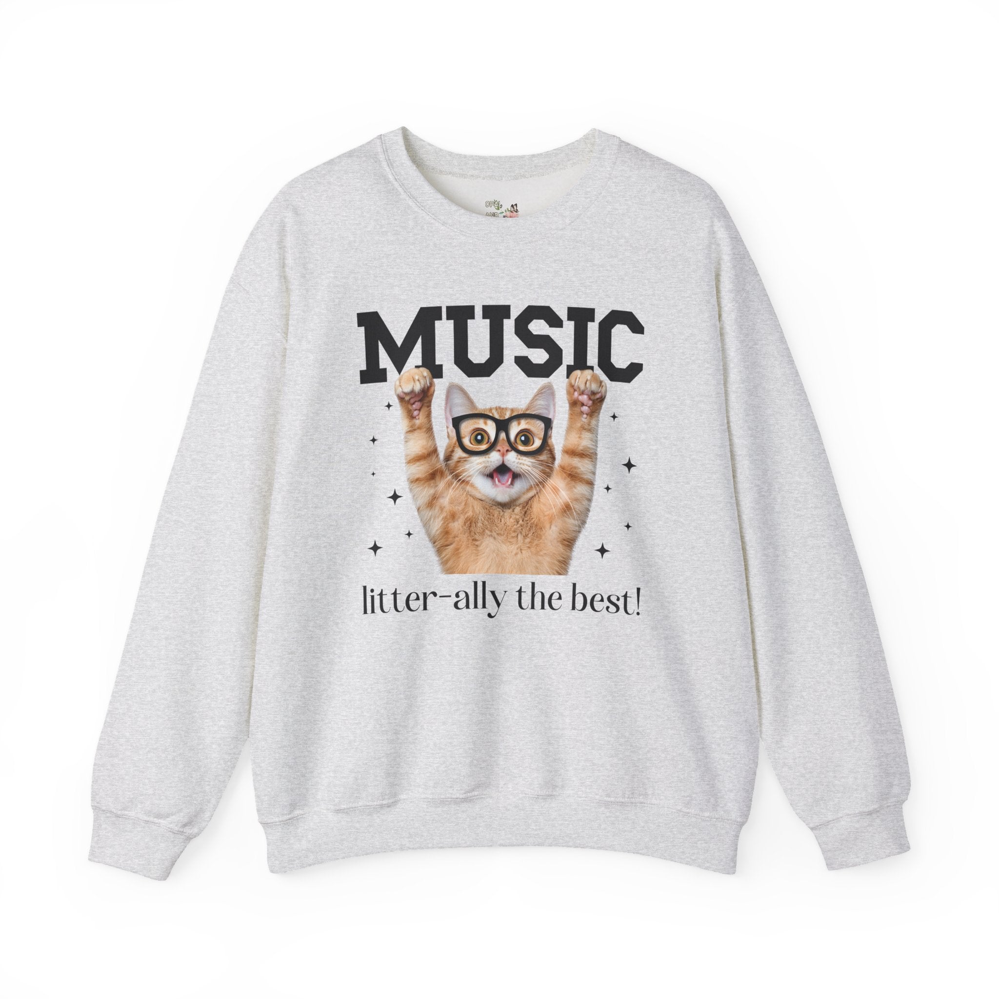 Music Lover or Music Teacher Sweatshirt for Elementary Music Teacher, Funny Saying Cat Lover Shirt for Cat Mom or Cat Dad Who Loves Singing - Opal and June