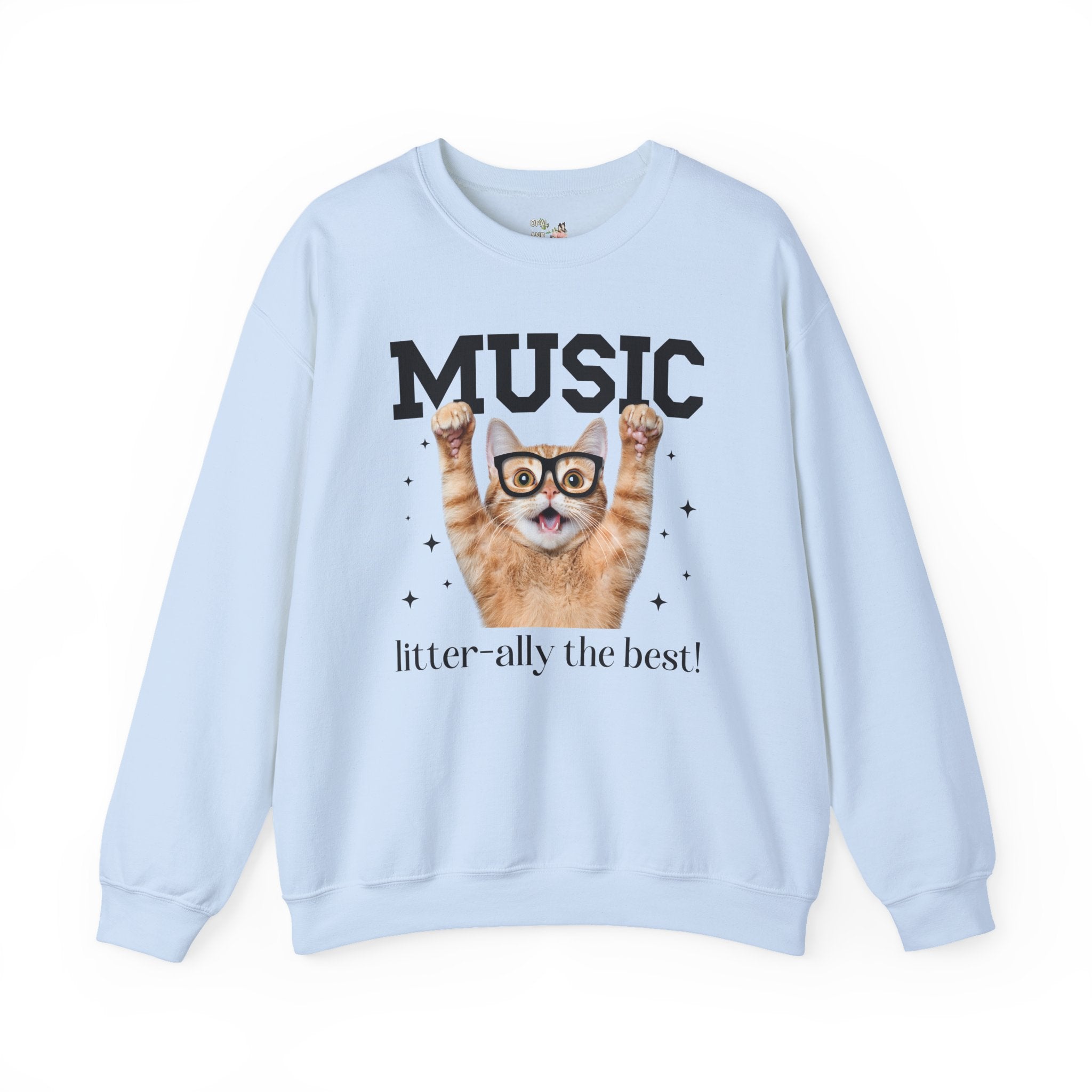 Music Lover or Music Teacher Sweatshirt for Elementary Music Teacher, Funny Saying Cat Lover Shirt for Cat Mom or Cat Dad Who Loves Singing - Opal and June