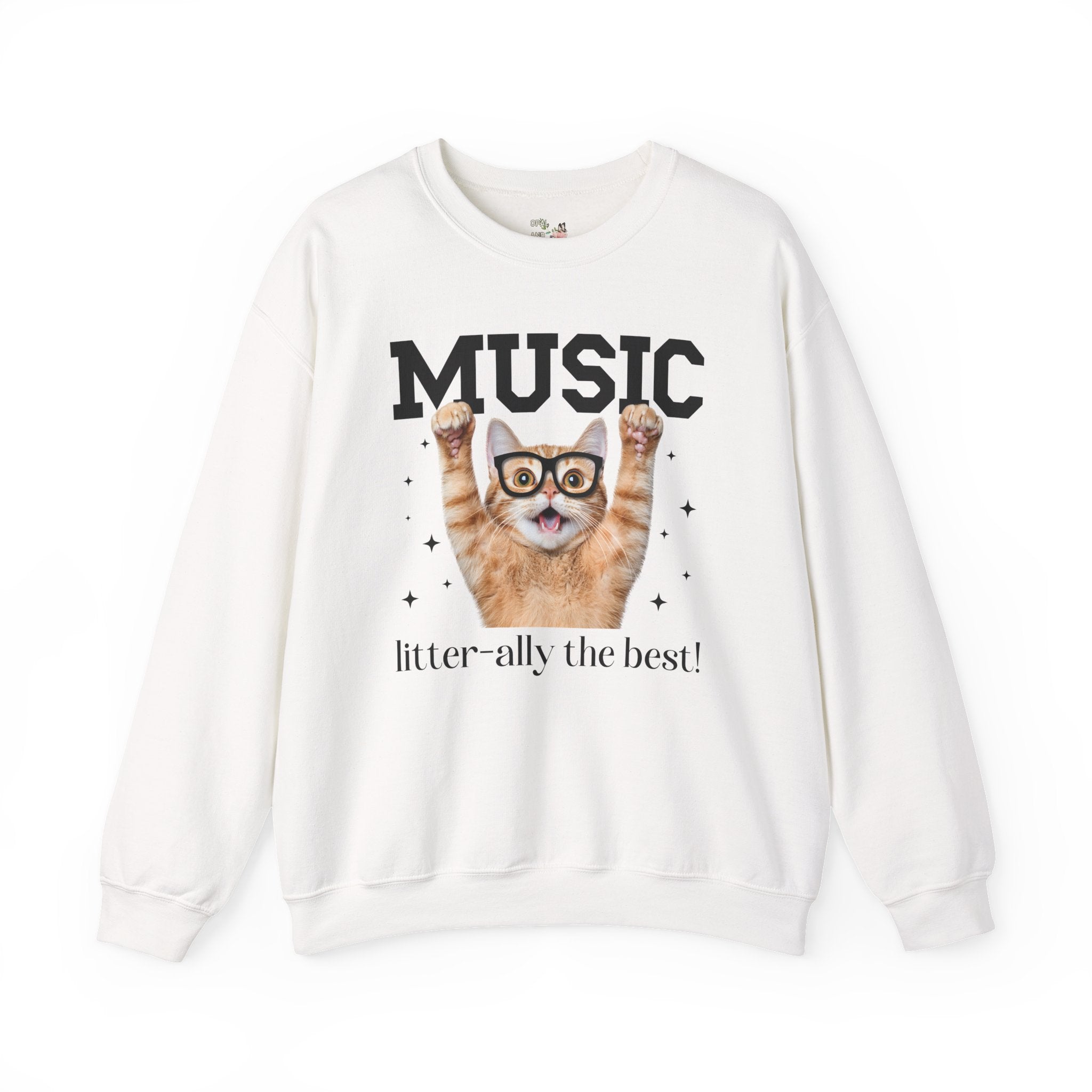 Music Lover or Music Teacher Sweatshirt for Elementary Music Teacher, Funny Saying Cat Lover Shirt for Cat Mom or Cat Dad Who Loves Singing - Opal and June