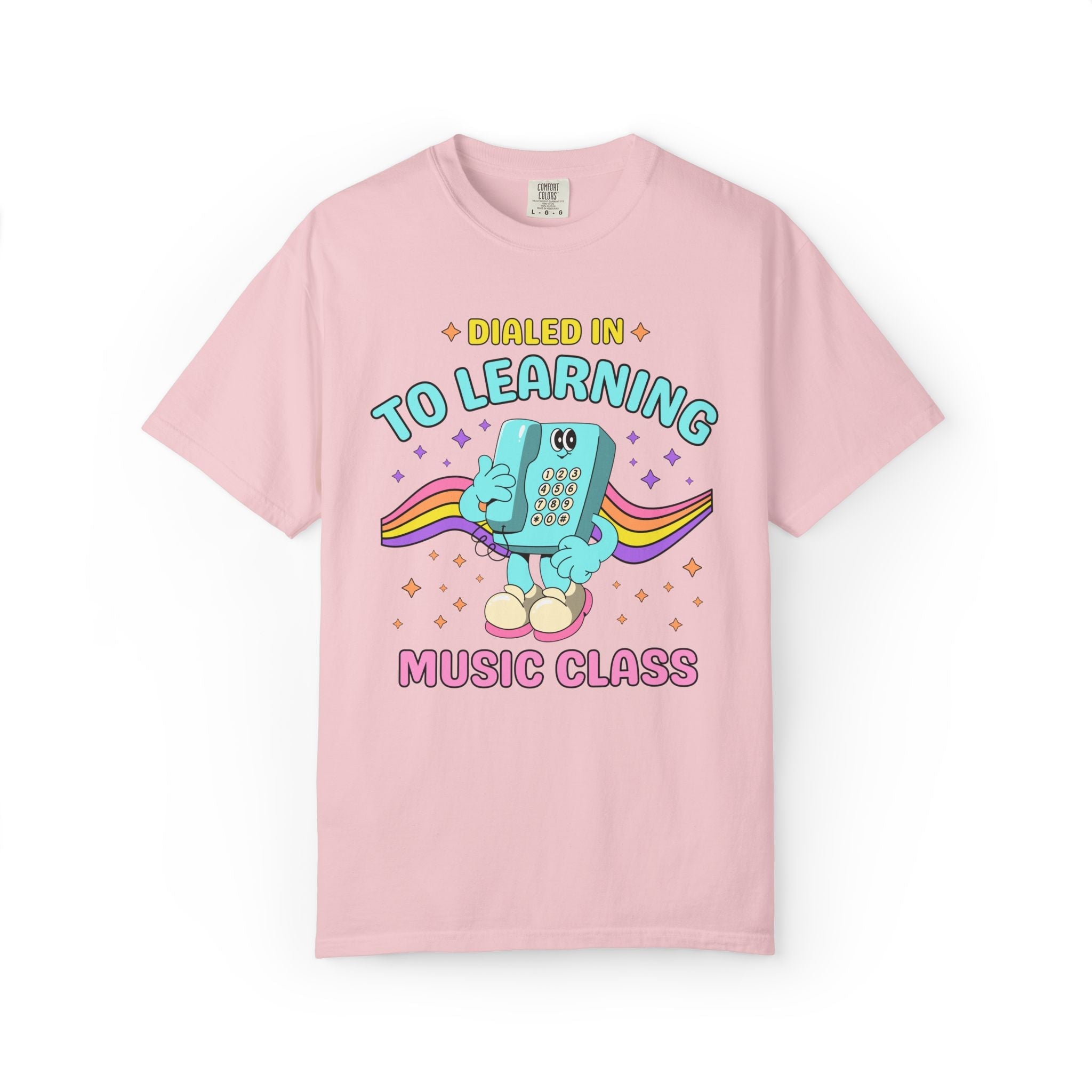 Music Teacher Dialed Into Learning Retro School Subject T-Shirt for Teachers: Cute and Funny Matching Teacher, Back to School, Testing Day - Opal and June