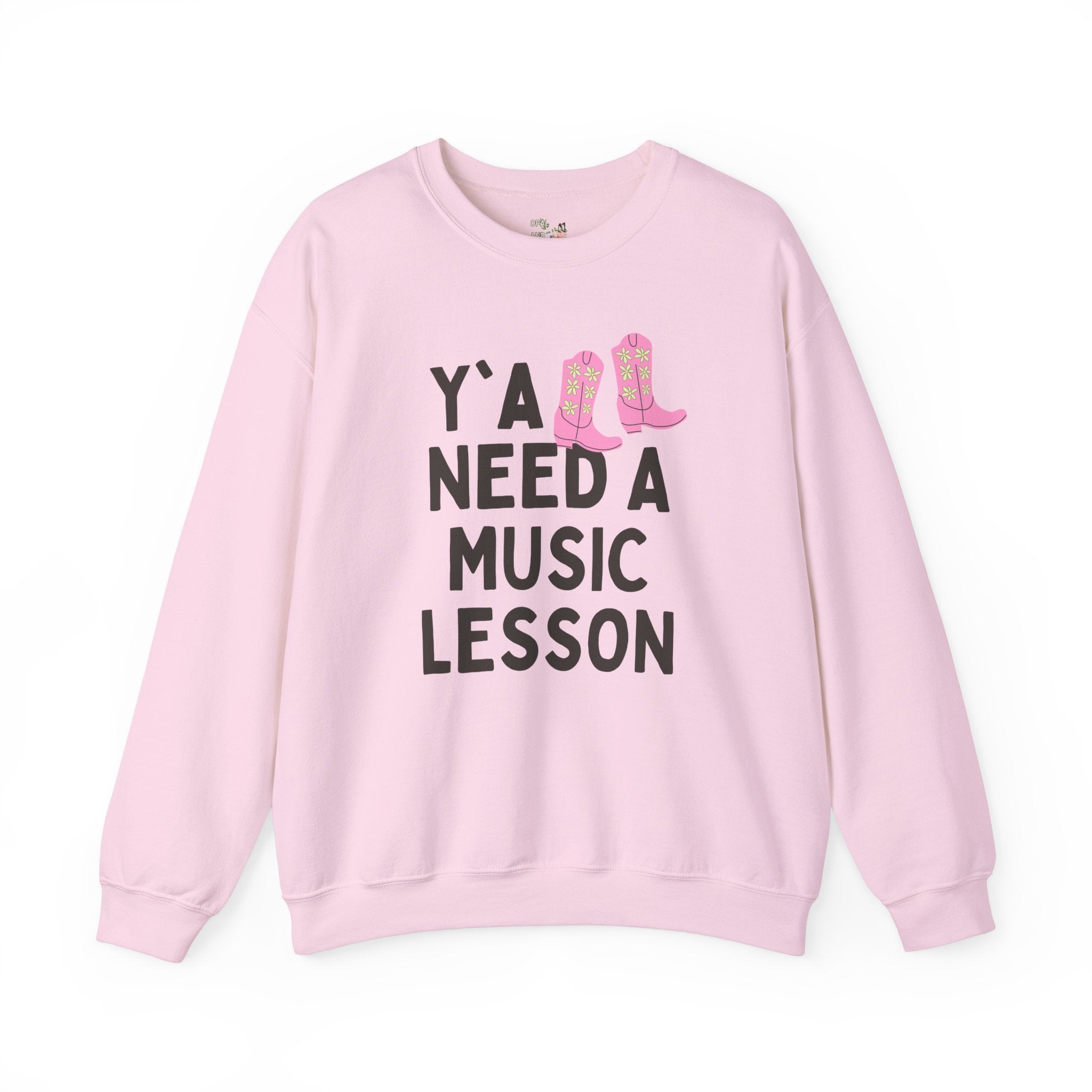 Music Teacher Sweatshirt, Groovy Western Vibe: Y'all Need a Music Lesson, Chorus Teacher or Music Teacher Gift, Funny Music Teacher Present - Opal and June