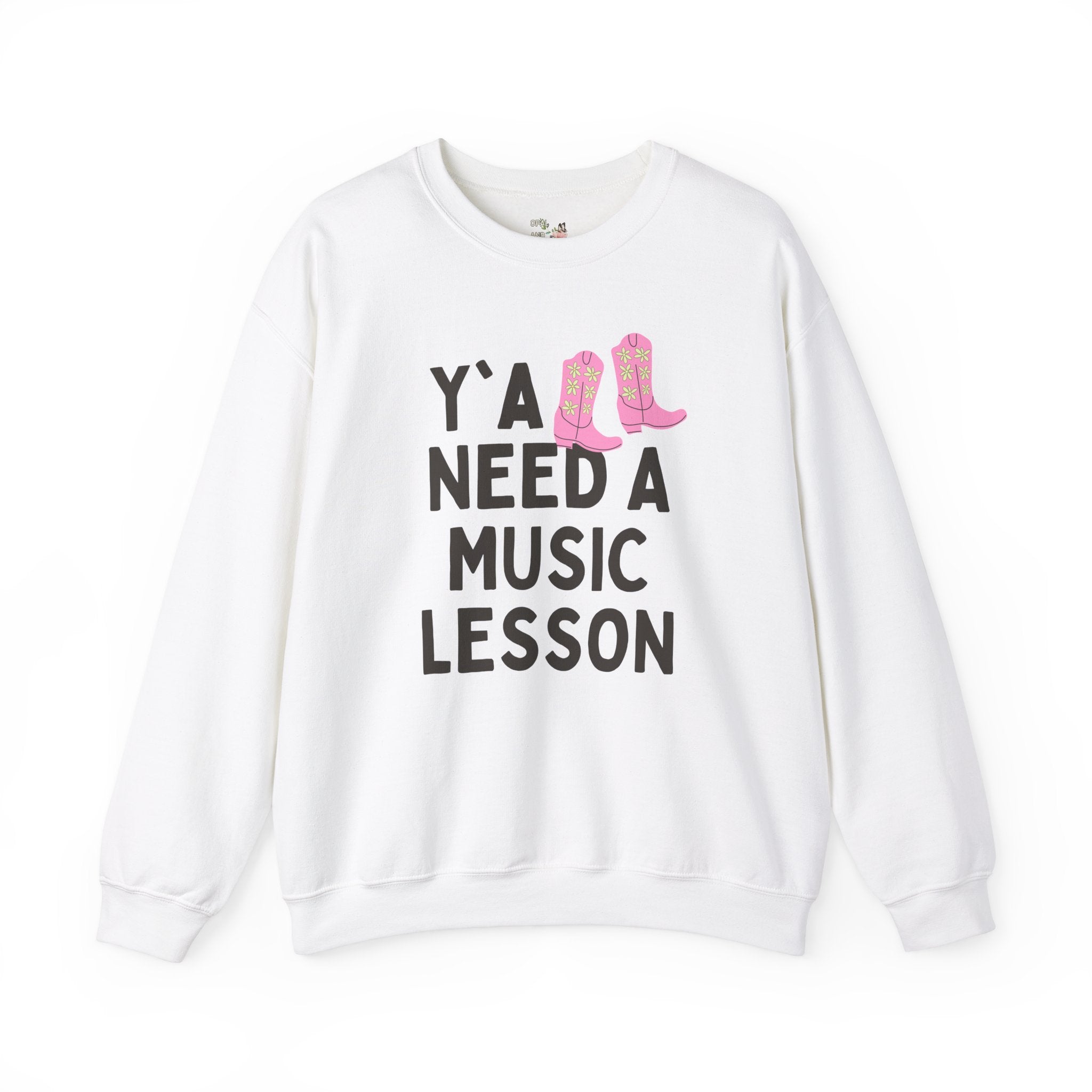 Music Teacher Sweatshirt, Groovy Western Vibe: Y'all Need a Music Lesson, Chorus Teacher or Music Teacher Gift, Funny Music Teacher Present - Opal and June
