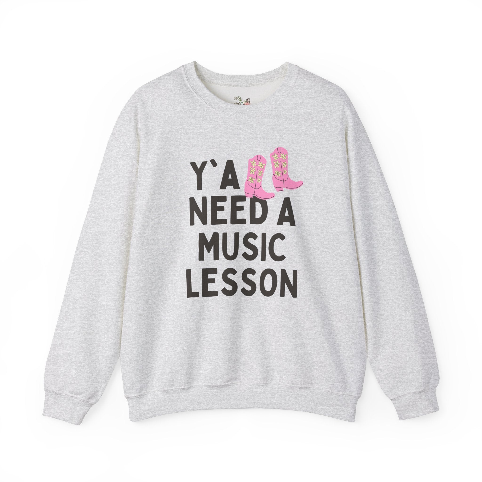 Music Teacher Sweatshirt, Groovy Western Vibe: Y'all Need a Music Lesson, Chorus Teacher or Music Teacher Gift, Funny Music Teacher Present - Opal and June