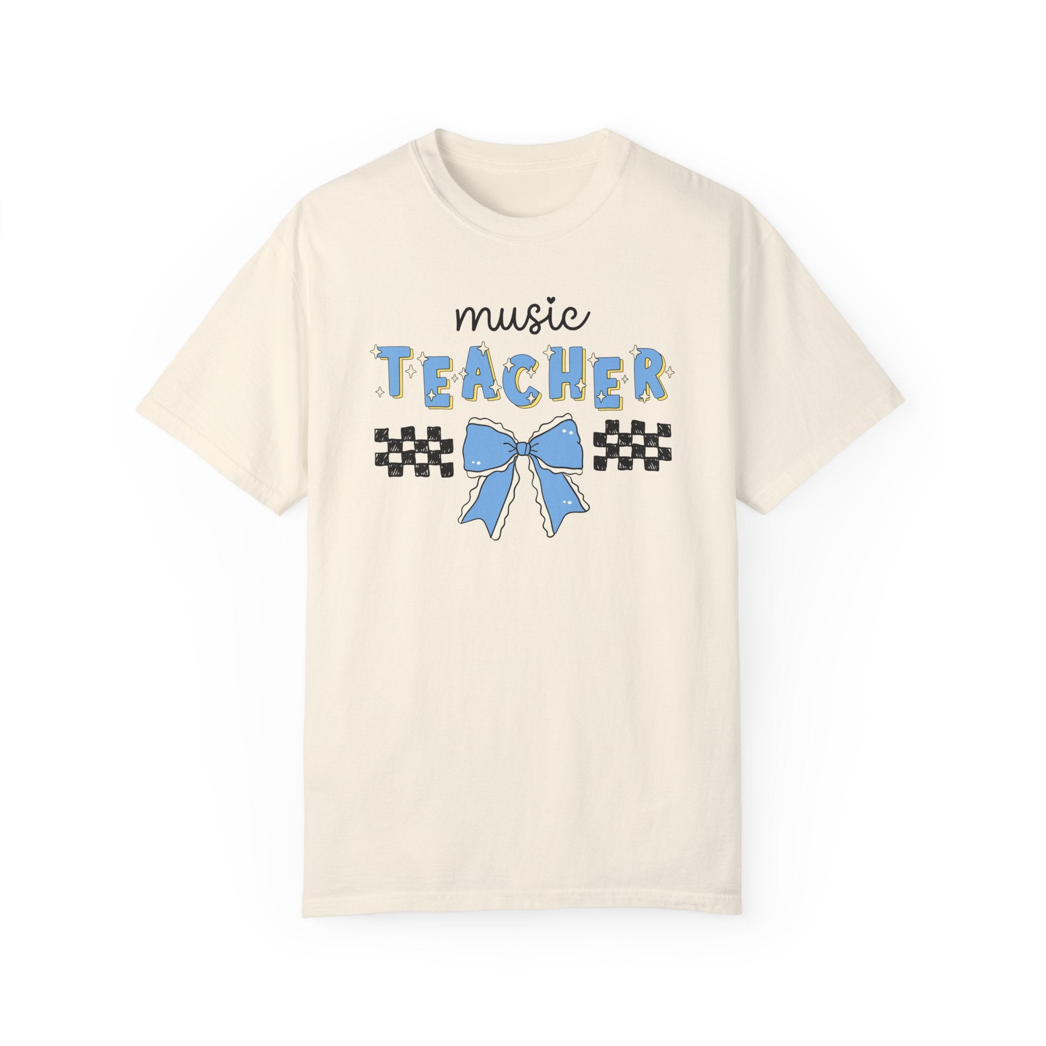 Music Teacher Tee Shirt with Cute Retro Aesthetic Bow, Present for New Math Professor or Math Major Teaching Assistant, Graduation Gift - Opal and June